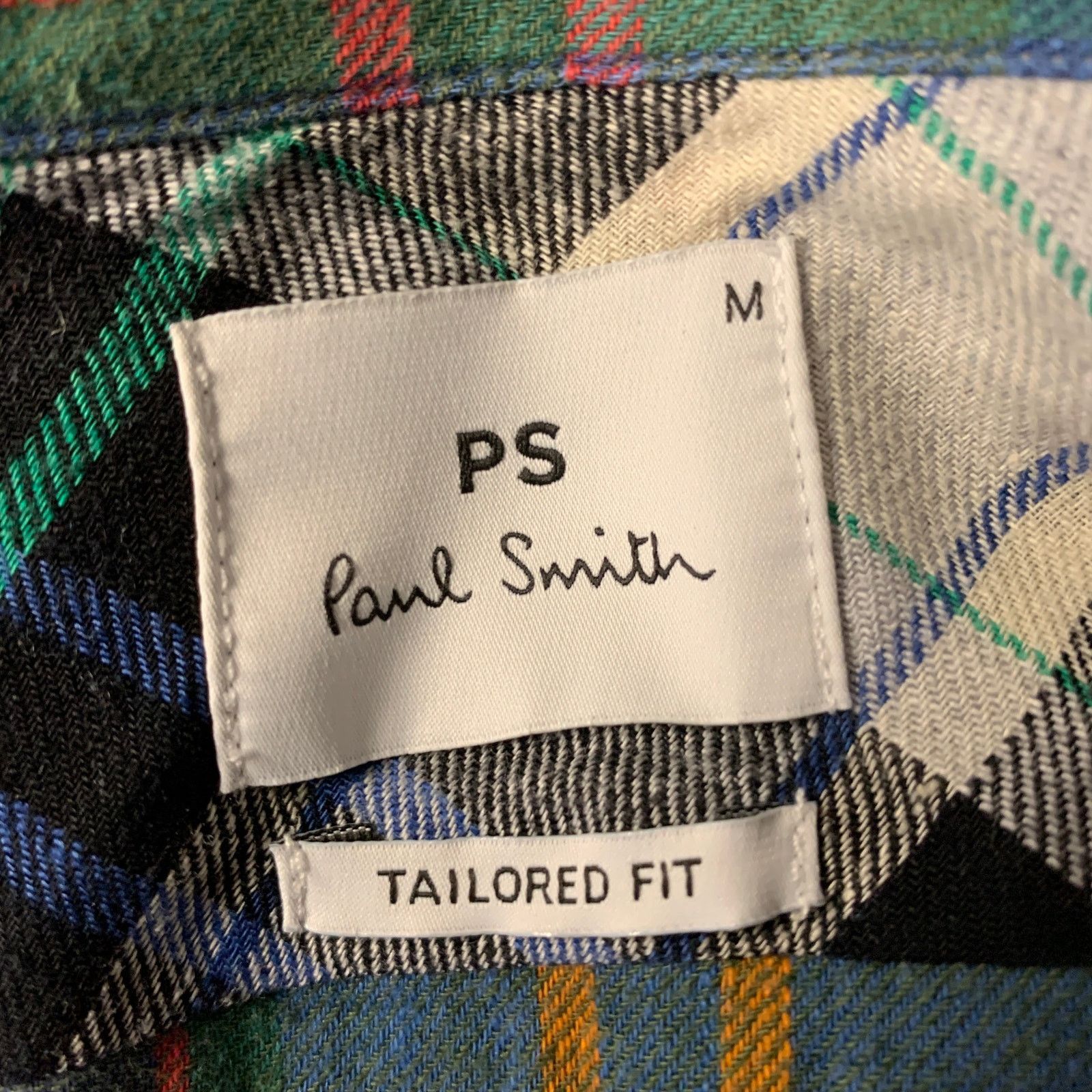 Paul Smith PS by PAUL SMITH M Blue Multi-Color Plaid Linen Cotton Shirt Size US M / EU 48-50 / 2 - 5 Thumbnail