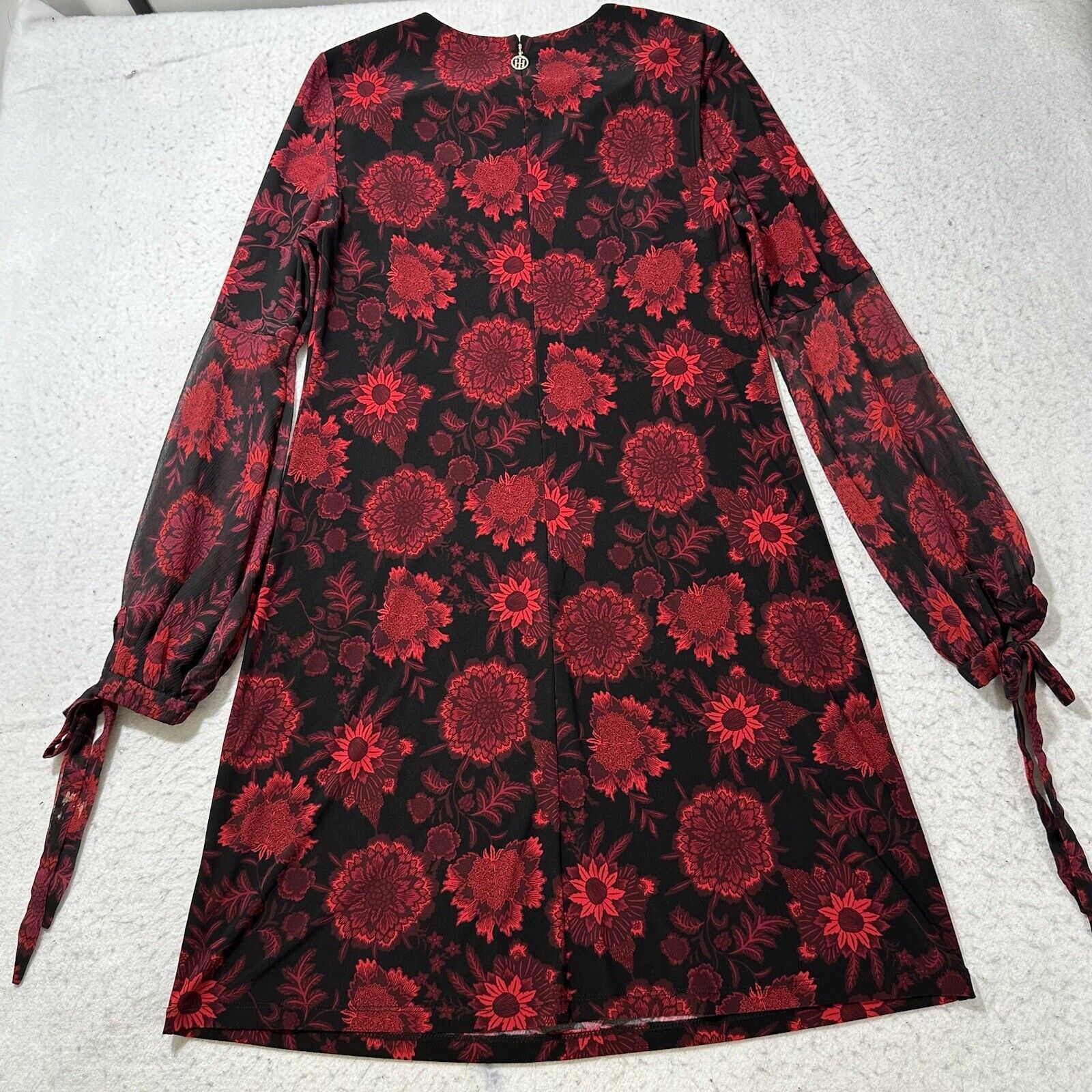 Tommy Hilfiger Tommy Hilfiger 8 A-Line Shift Black Red Floral Dress Size M / US 6-8 / IT 42-44 - 10 Thumbnail