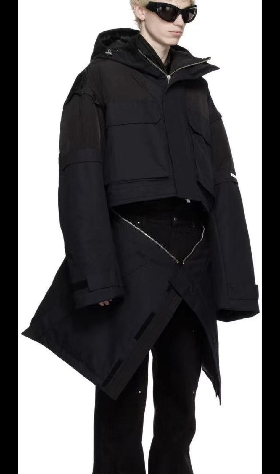 Heliot Emil Black Hooded Parka with Pockets - Size M Size US M / EU 48-50 / 2 - 5 Thumbnail
