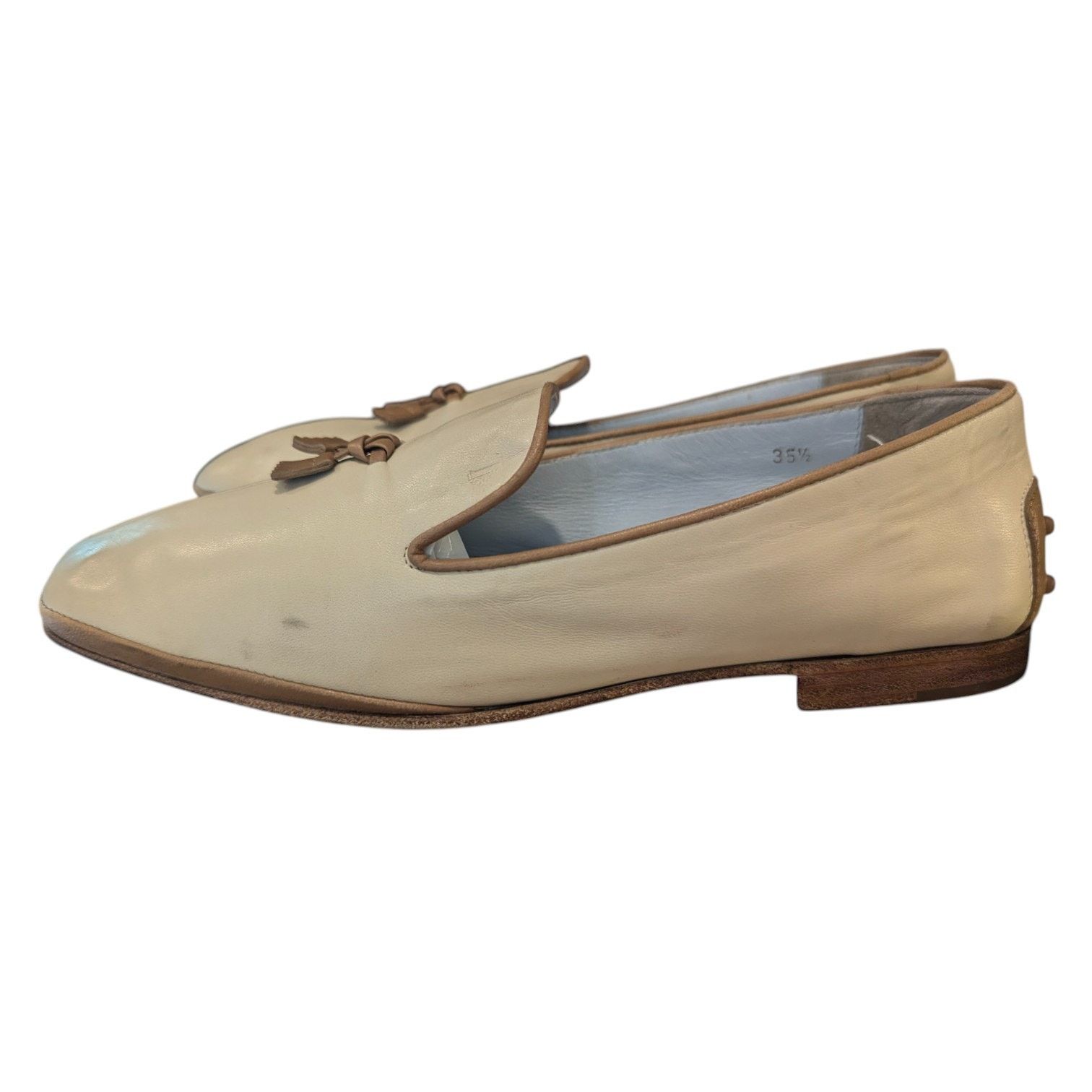 Tod's TOD'S Italian Cream Tan Tassled Leather Driving Loafers Size US 5.5 / IT 35.5 - 12 Thumbnail