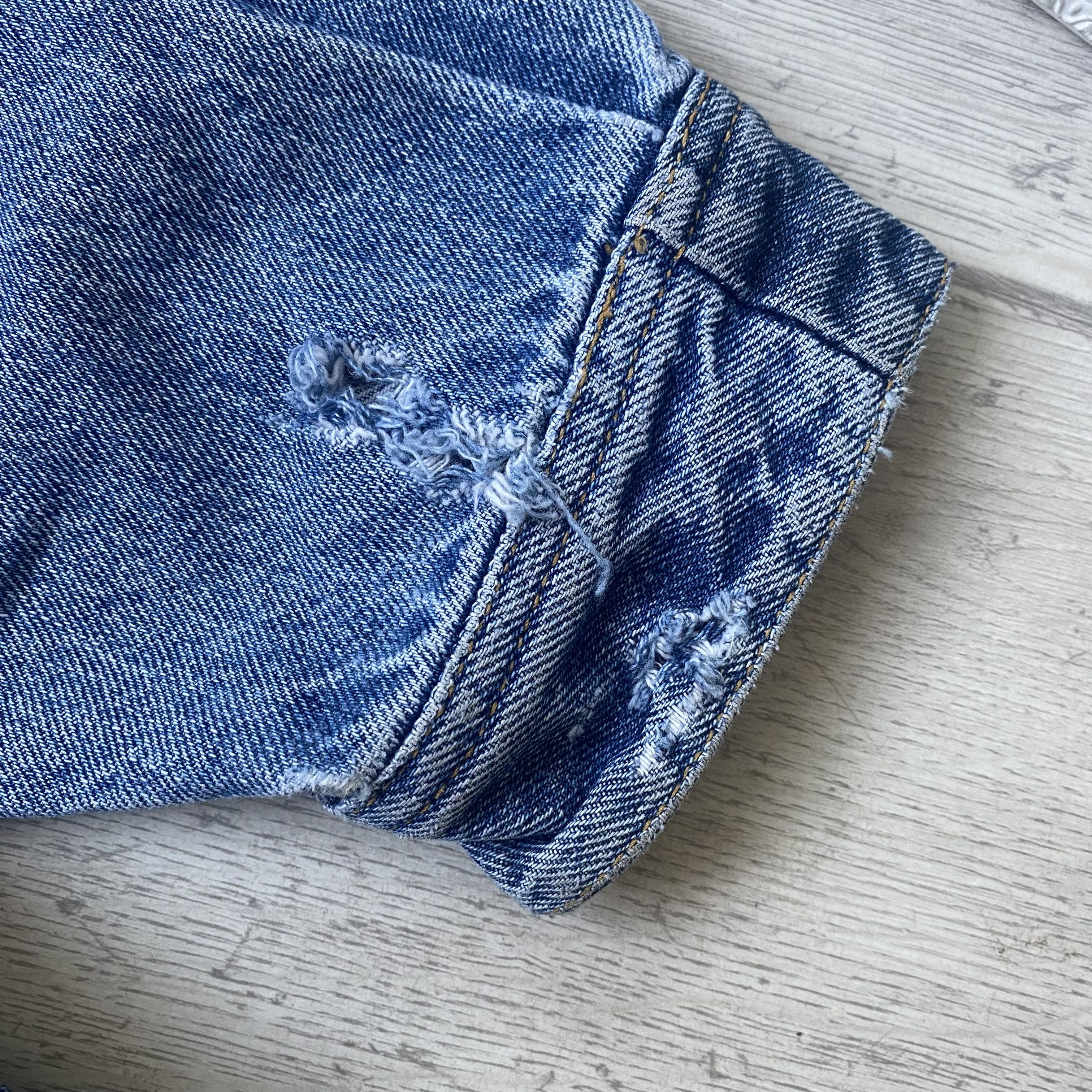 Wrangler Vintage 80s Wrangler heavy denim jacket distressed Size US XL / EU 56 / 4 - 8 Thumbnail