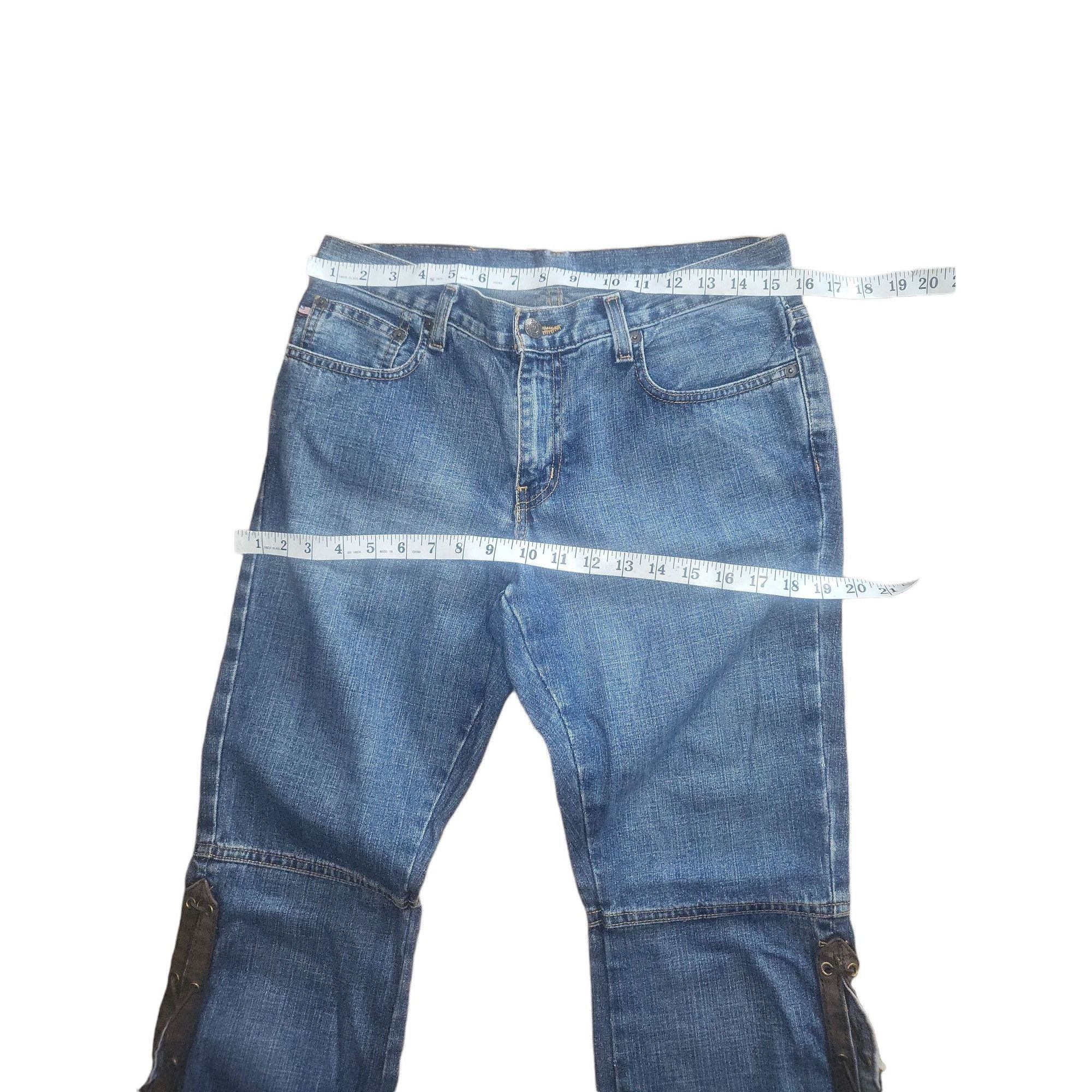 Ralph Lauren Ralph Lauren Jeans Women Sz 8 Lace Up Signature Denim Leathe Size 30" / US 8 / IT 44 - 3 Thumbnail