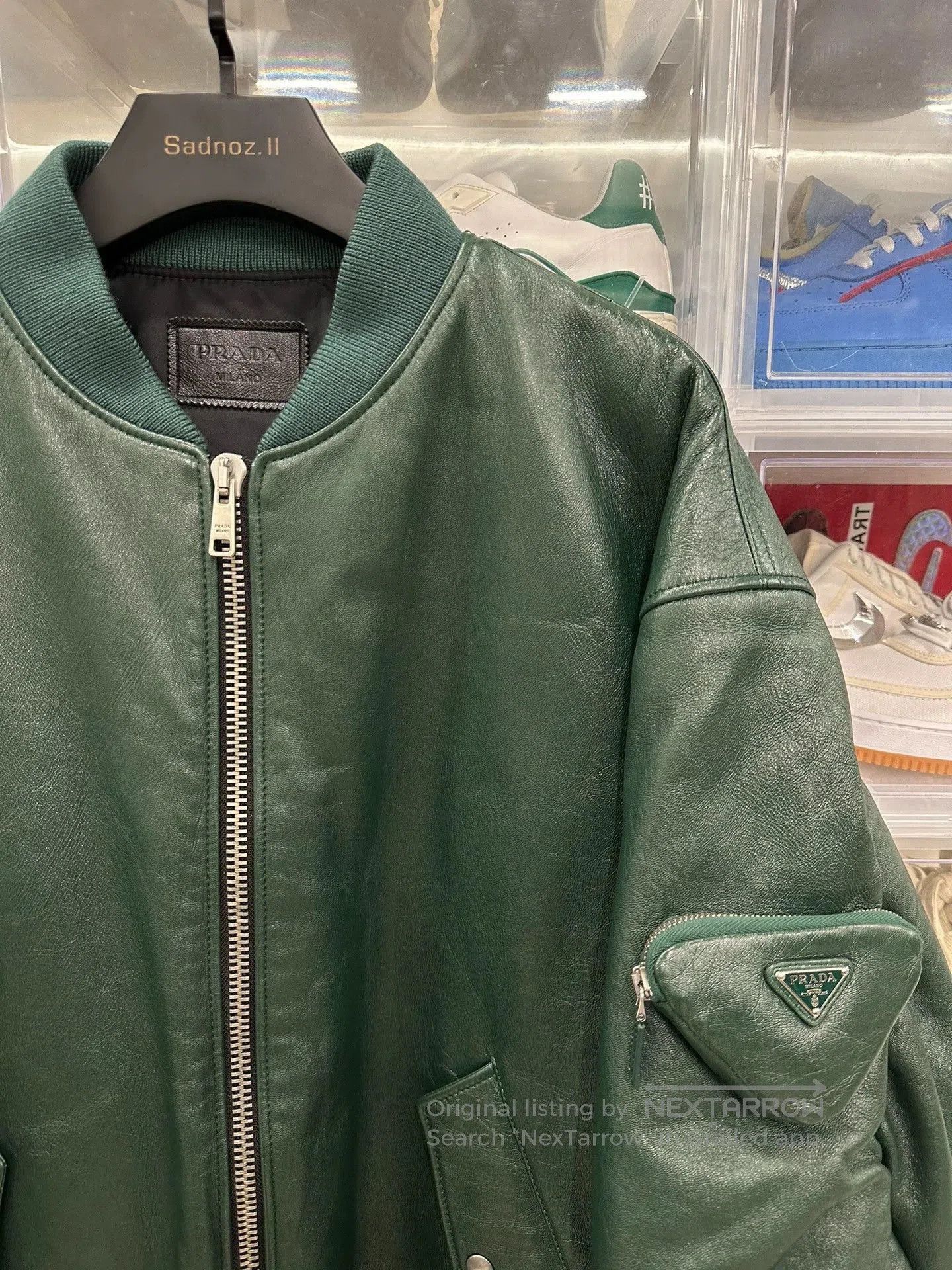 Prada prada by raf simons green leather bomber jacket. Size US L / EU 52-54 / 3 - 2 Thumbnail