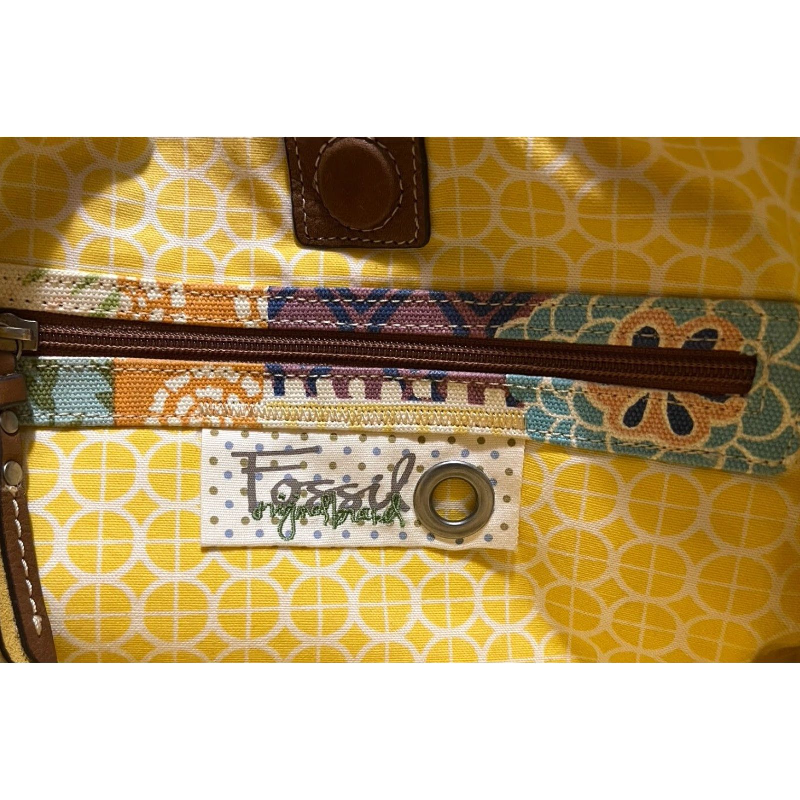 Fossil FOSSIL Original Brand Canvas Crossbody Bag Women Medium Multicolor Floral Organizer Adjustable Strap - Travel Purse Size ONE SIZE - 4 Thumbnail