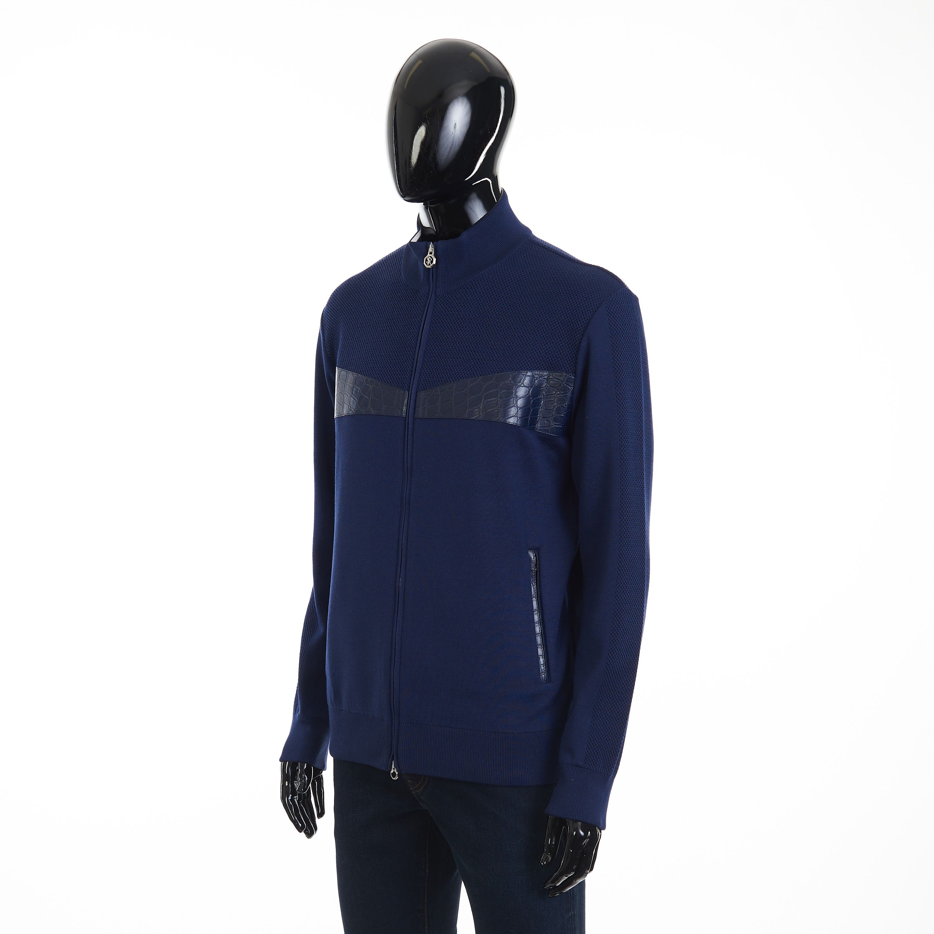 Stefano Ricci Knit Jogging Blouson - Full Zip, Matte Crocodile Insert Size US XL / EU 56 / 4 - 2 Thumbnail