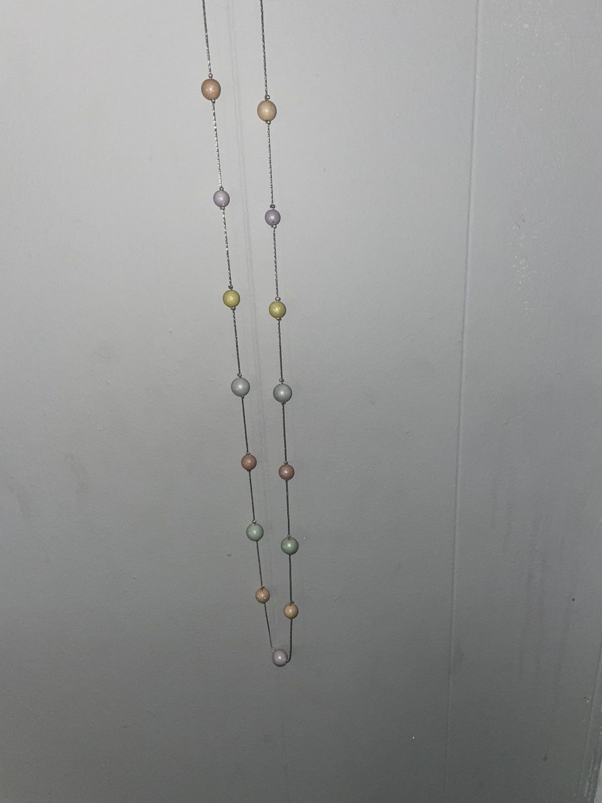 Other Pastel Beaded Necklace with Silver Chain for Women Or Men Size ONE SIZE - 2 Thumbnail