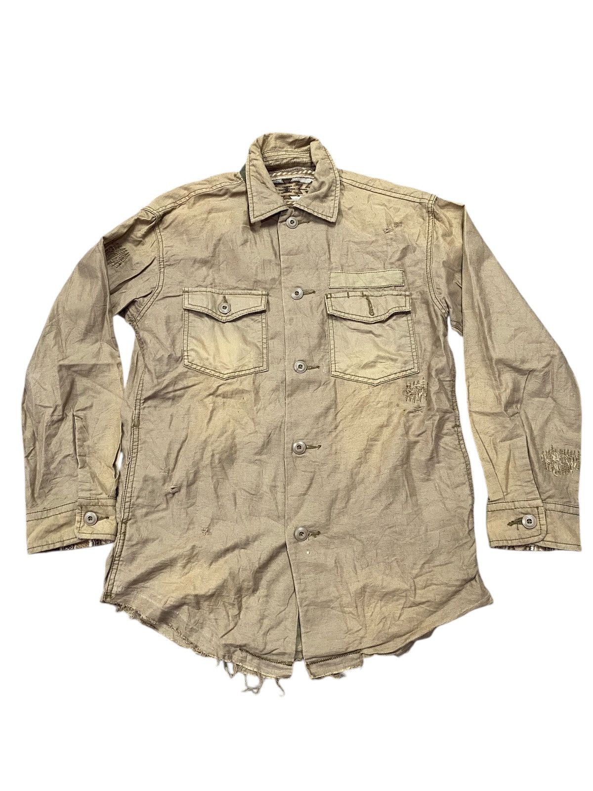 GOA G.O.A Archive Military Field Shirt Jacket Distressed Vintage Size US L / EU 52-54 / 3 - 1 Thumbnail