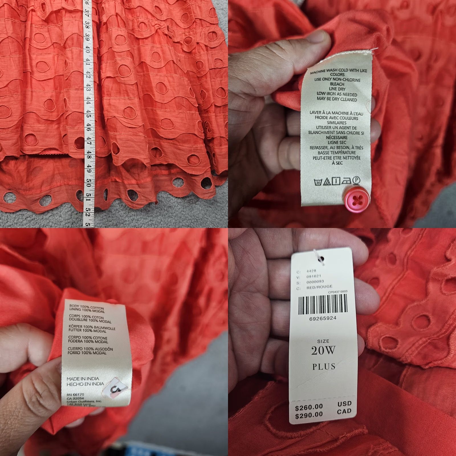 Anthropologie VINTAGE Anthropologie Maeve Women's Halter Eyelet Midi Dress Plus Size 20W NEW Size 3XL / US 20-22 - 9 Thumbnail