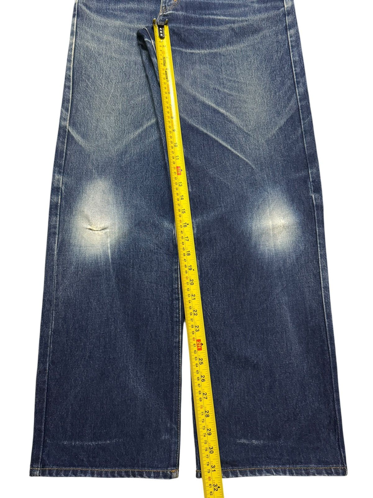 Sugar Cane Vintage 90s Japanese Brand Faded Wash Whisker Wide Leg Jeans Size US 30 / EU 46 - 10 Thumbnail