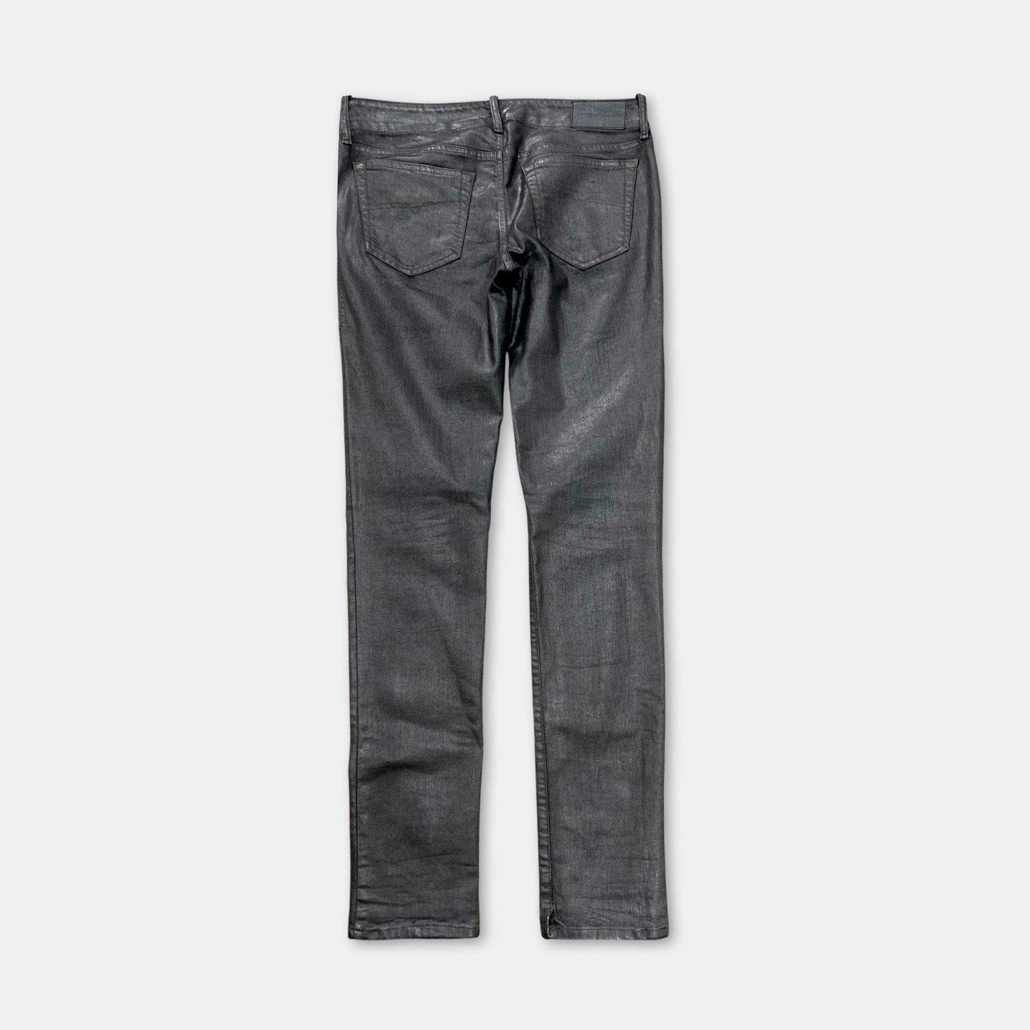 Diesel Diesel 2000's Metallic Gray Skinny Waxed Denim Pants Size US 30 / EU 46 - 5 Thumbnail