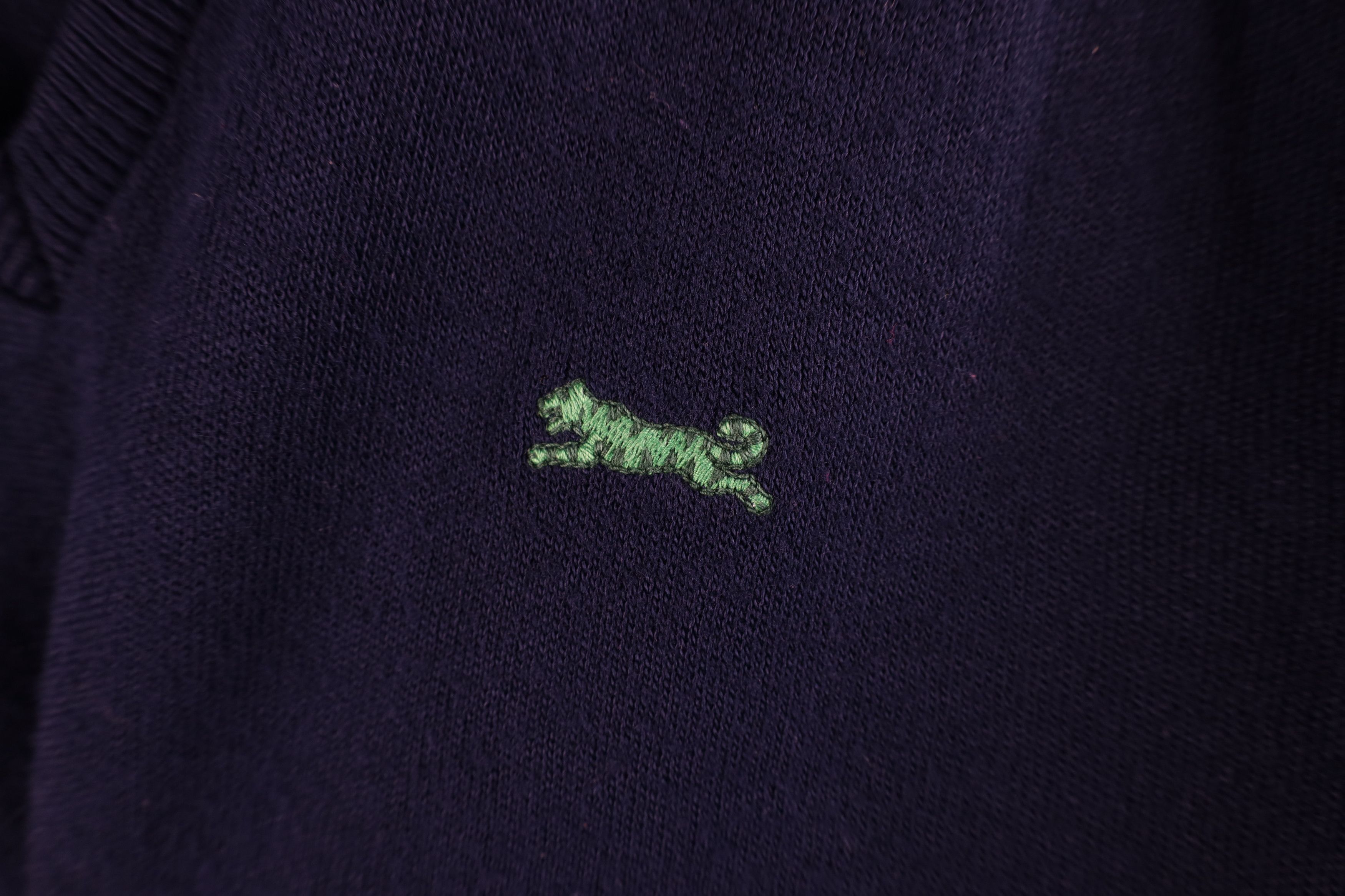 Vintage Vintage 90s Streetwear Knit V-Neck Sweater Navy Blue USA Size US S / EU 44-46 / 1 - 4 Thumbnail