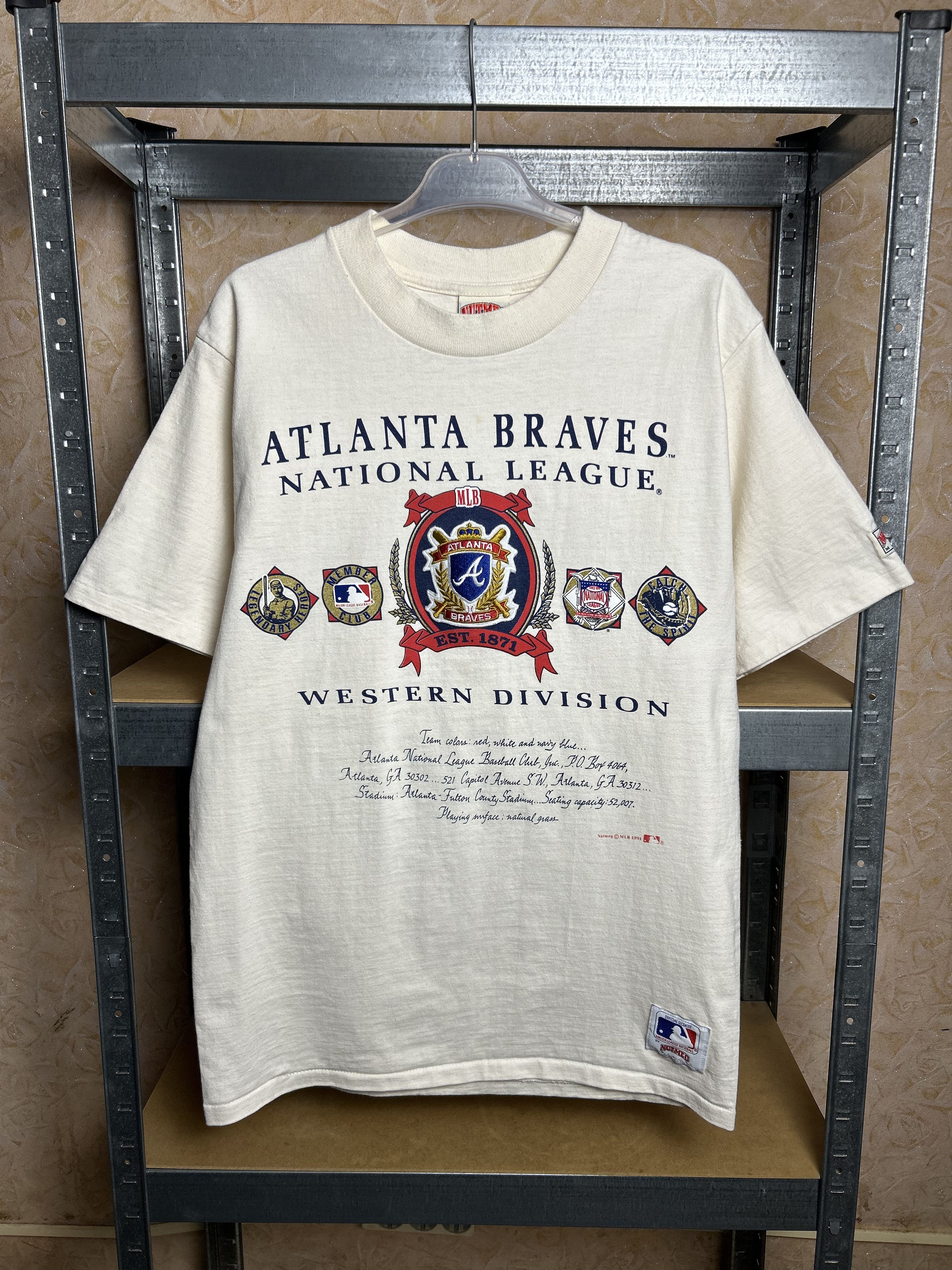 MLB Vintage 1991 Atlanta Braves MLB Nutmeg Playoffs T-shirt Size US L / EU 52-54 / 3 - 1 Thumbnail