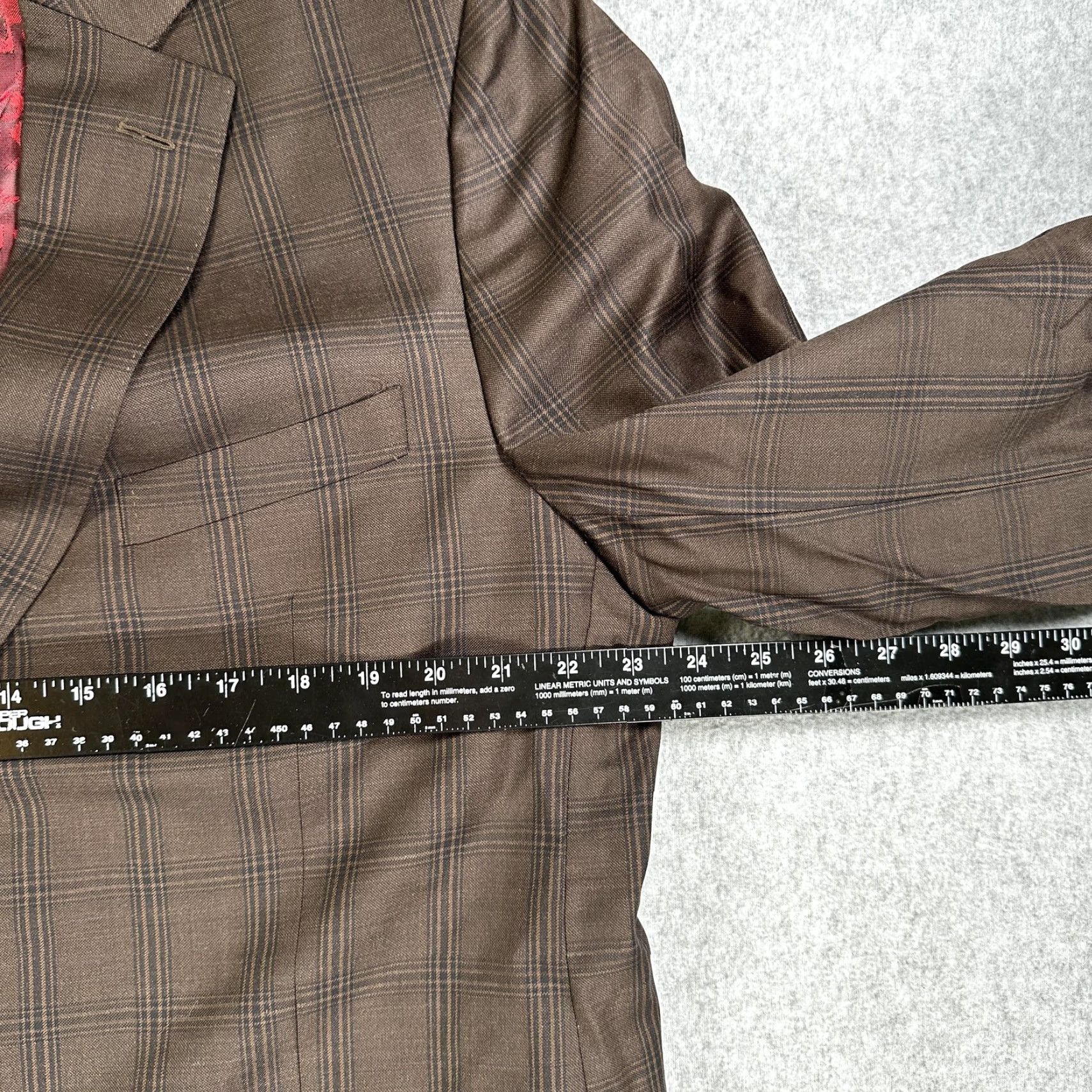 Robert Graham Robert Graham Sport Coat Mens 42 Brown Plaid Wool Two Button Blazer Lined Size 42R - 6 Thumbnail