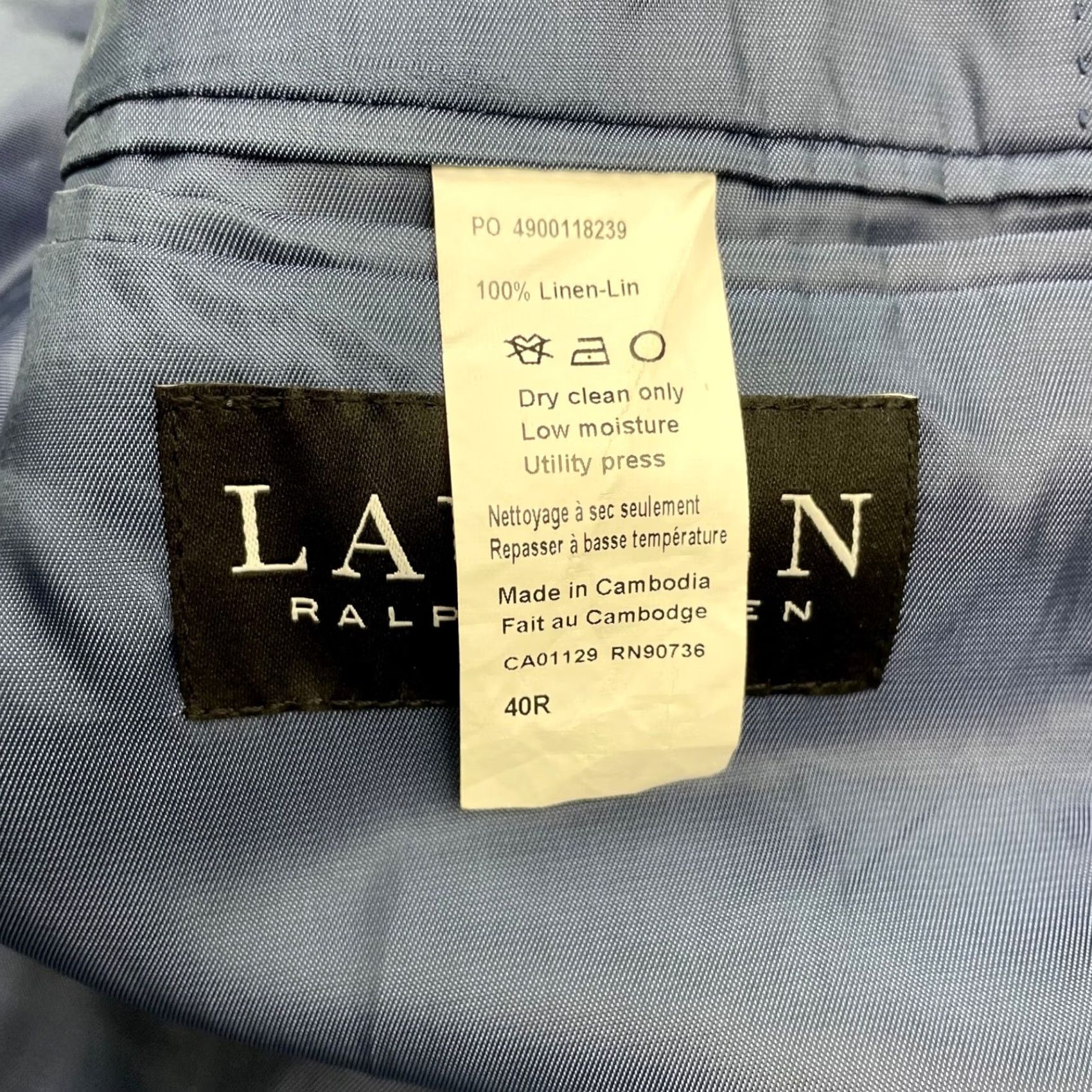 Ralph Lauren Ralph Lauren LRL Blazer Men's 100% Linen Blue Plaid 2-Button 40R Regular Size 40R - 5 Thumbnail