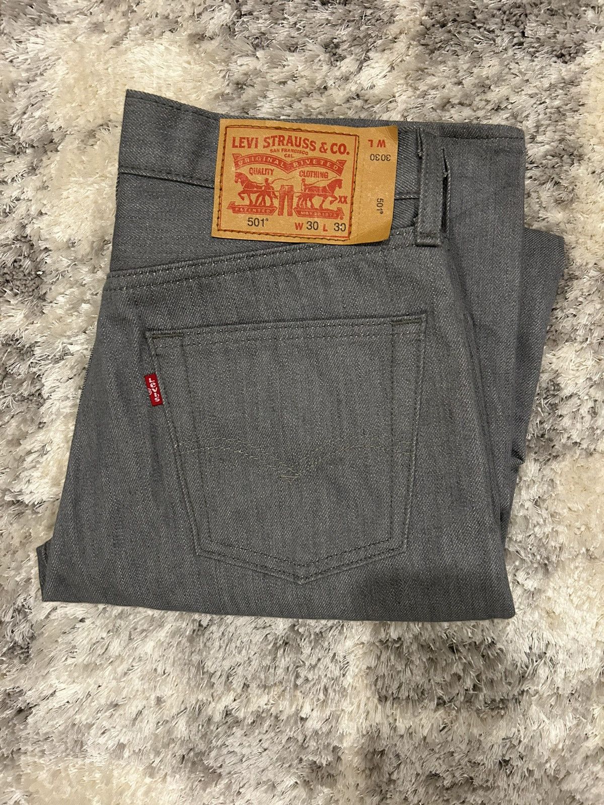 Levi's Levi 501s Baggy Fit Grey Pants Size US 30 / EU 46 - 1 Thumbnail