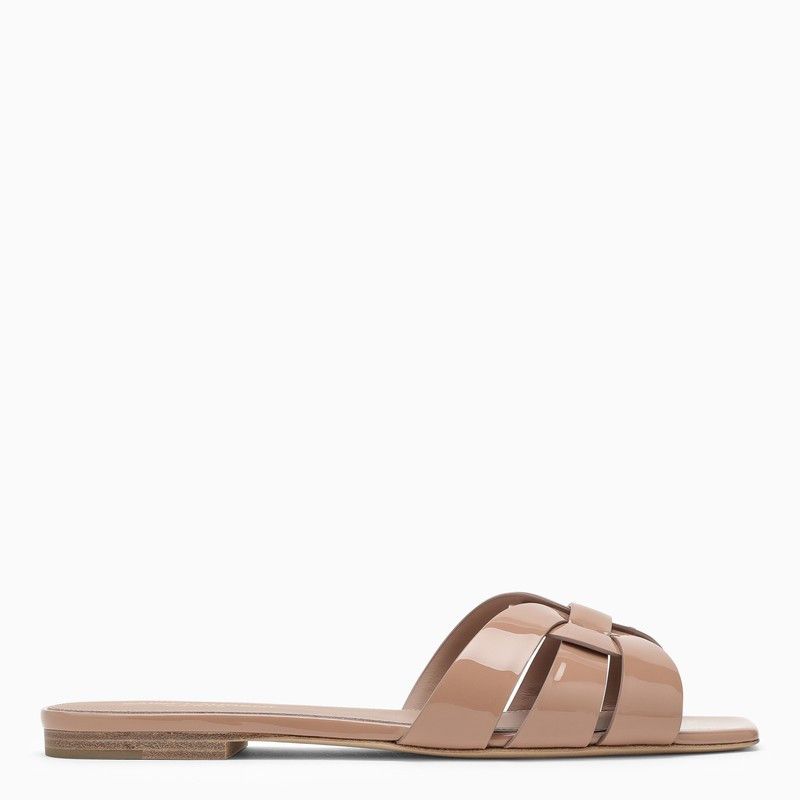 image of Saint Laurent Paris Saint Laurent Slide Nu Pieds 05 Tribute Dark Pink Patent Leather, Women's (Size