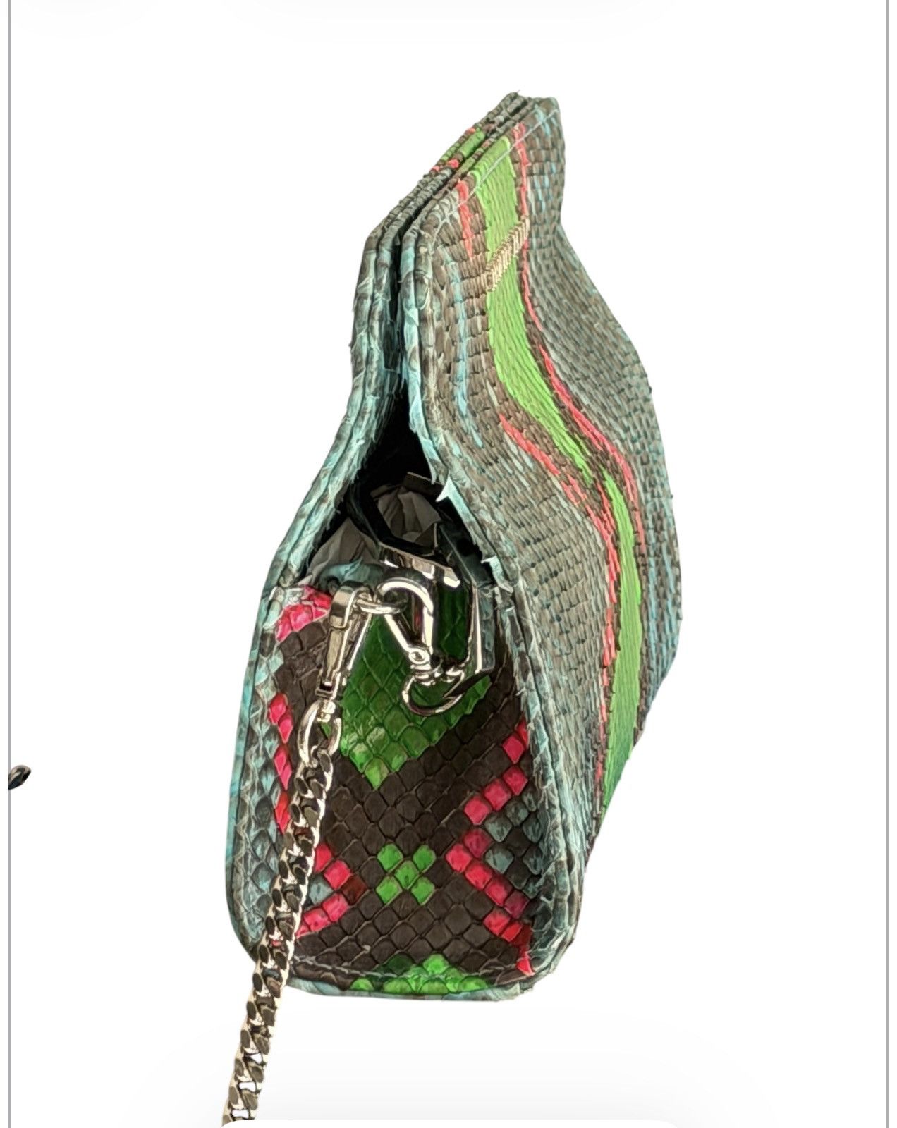Philipp Plein Philipp Plein Python Leather Bag Neon Multicolor Chain Strap Size ONE SIZE - 7 Thumbnail