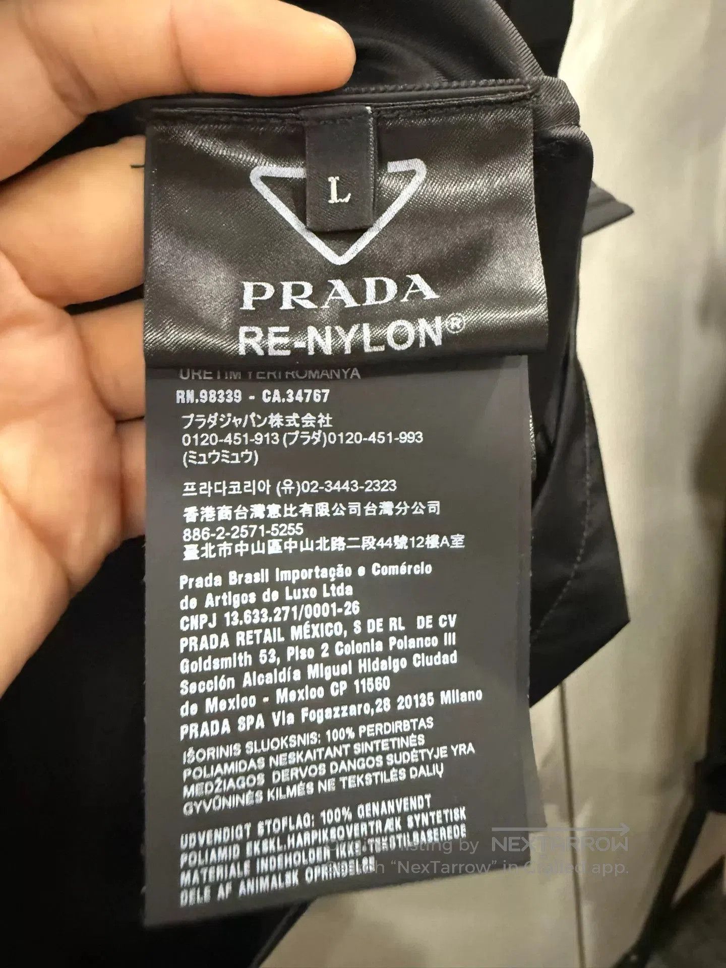 Prada Black Triangle Logo Jacket L.