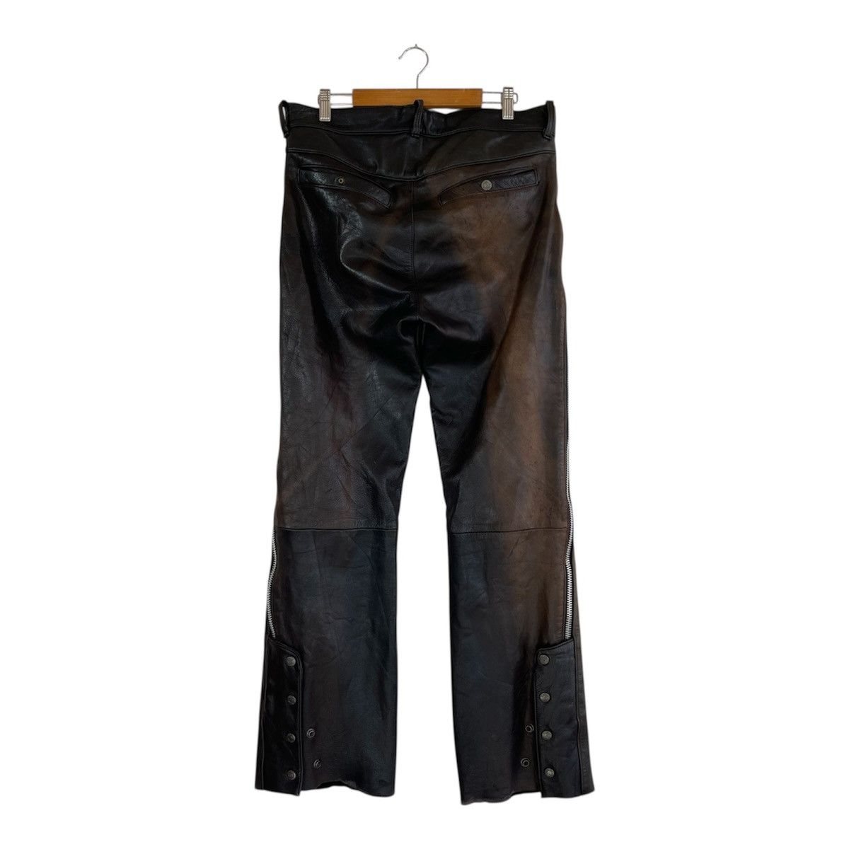 Kadoya B's Leather x Corin Tokyo "Bikers" Side Zip Flare Cowhide Size US 32 / EU 48 - 3 Thumbnail