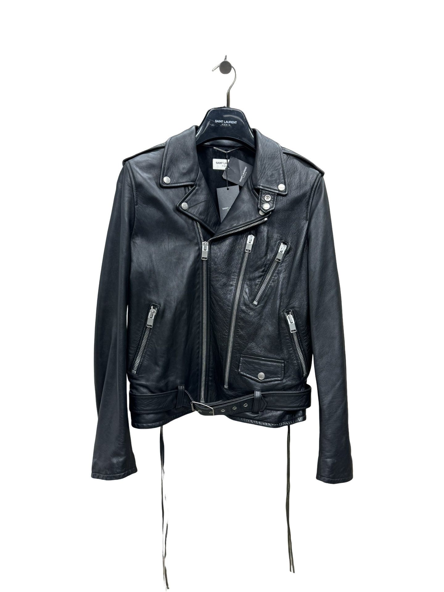 Yves Saint Laurent ysl classic black leather motorcycle jacket