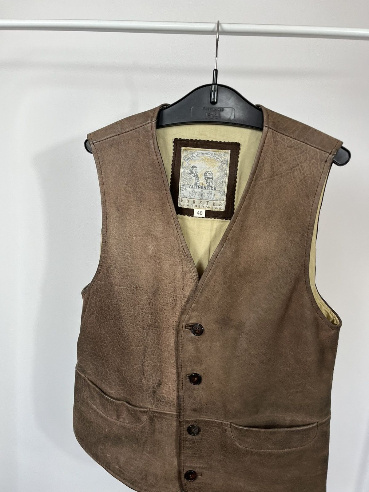 Leather Vintage Distressed Leather Vest Brown Biker Western 48 Size US M / EU 48-50 / 2 - 2 Thumbnail