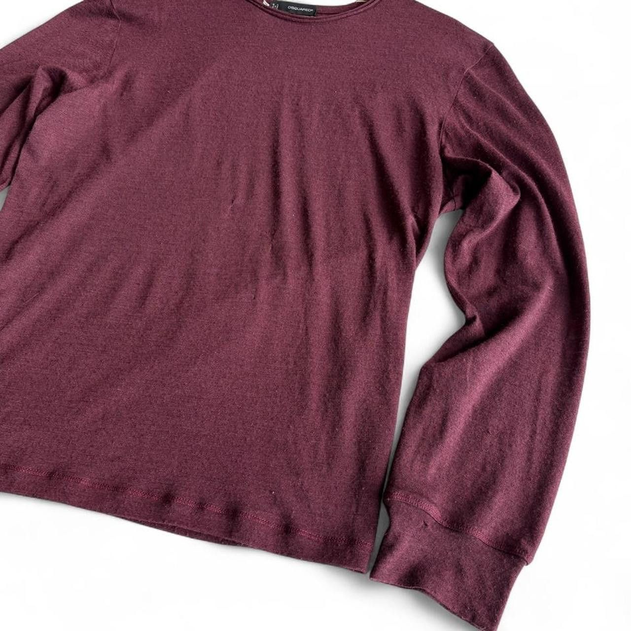 Dsquared2 DSQUARED2 AW12 burgundy wool silk crewneck long sleeve tee M Size US M / EU 48-50 / 2 - 7 Thumbnail