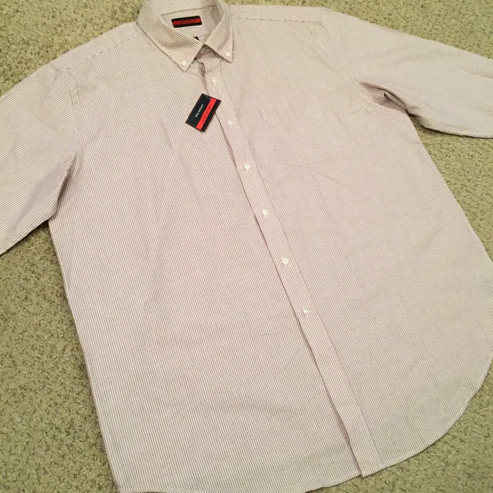Architect Architect Shirt Mens 2X Red Striped Long Sleeve Button Up New Size US XXL / EU 58 / 5 - 4 Thumbnail