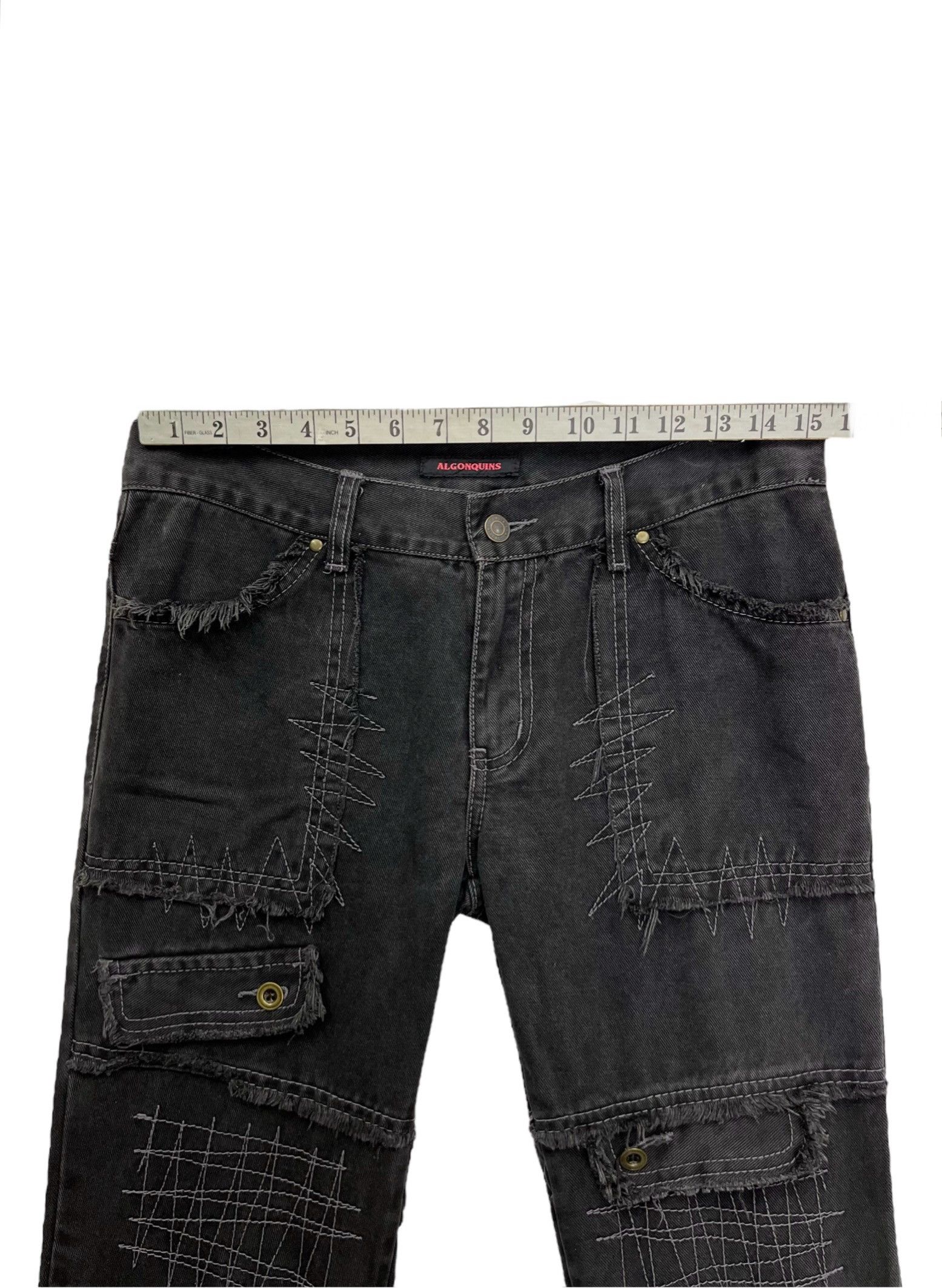 Other 💀PUNK SKULL🔥90’s ALGONQUINS Frayed Denim Flared Zipper Leg Size US 30 / EU 46 - 17 Thumbnail