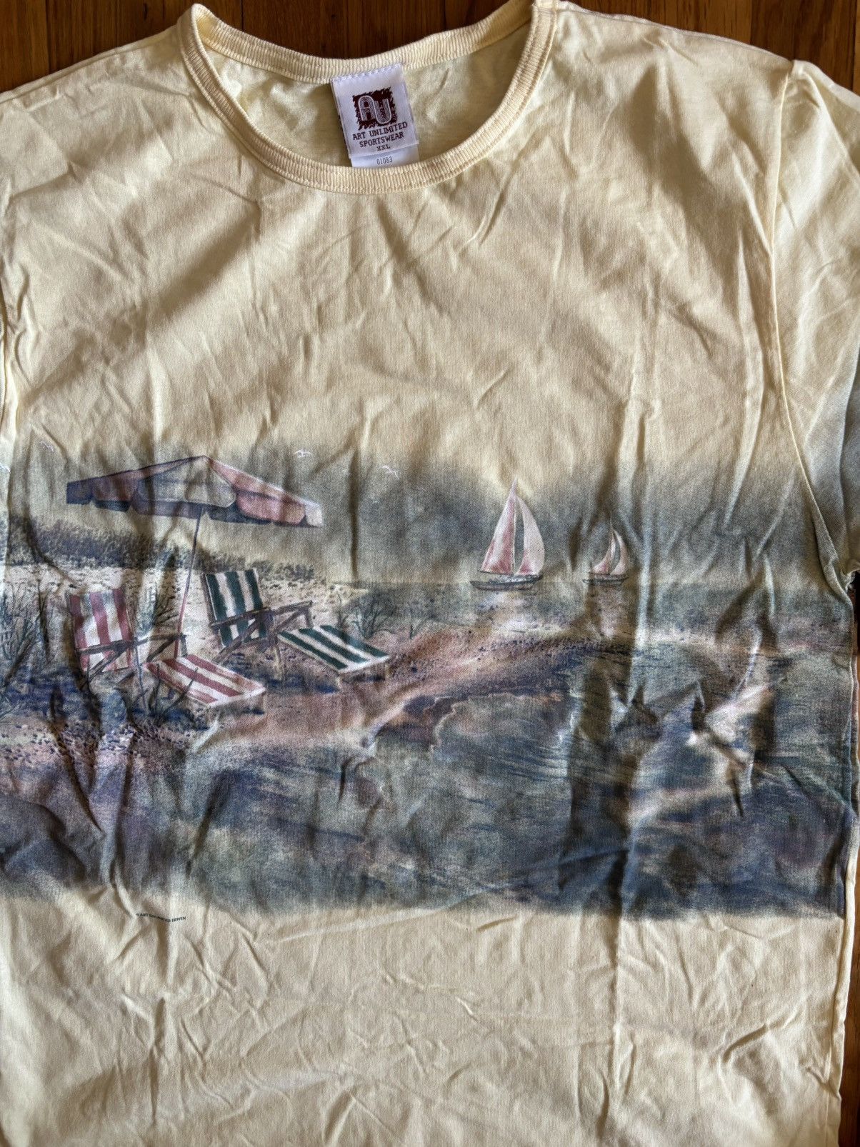 Vintage Vintage beach print double sided tee Size US XXL / EU 58 / 5 - 4 Thumbnail