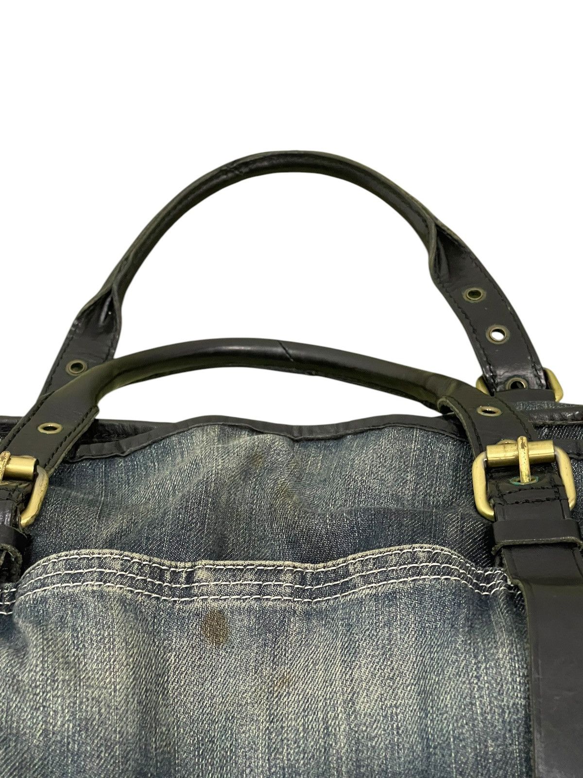 Leather Denim Vtg Y2k Diesel Industry Tote Shoulder Bag 1🟩2
