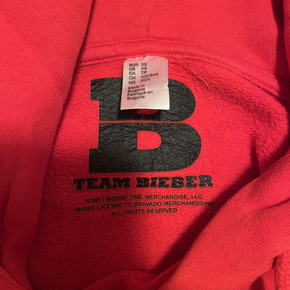 Justin Bieber Team Bieber 2017 World Tour Hoodie Red Size US XS / EU 42 / 0 - 3 Thumbnail