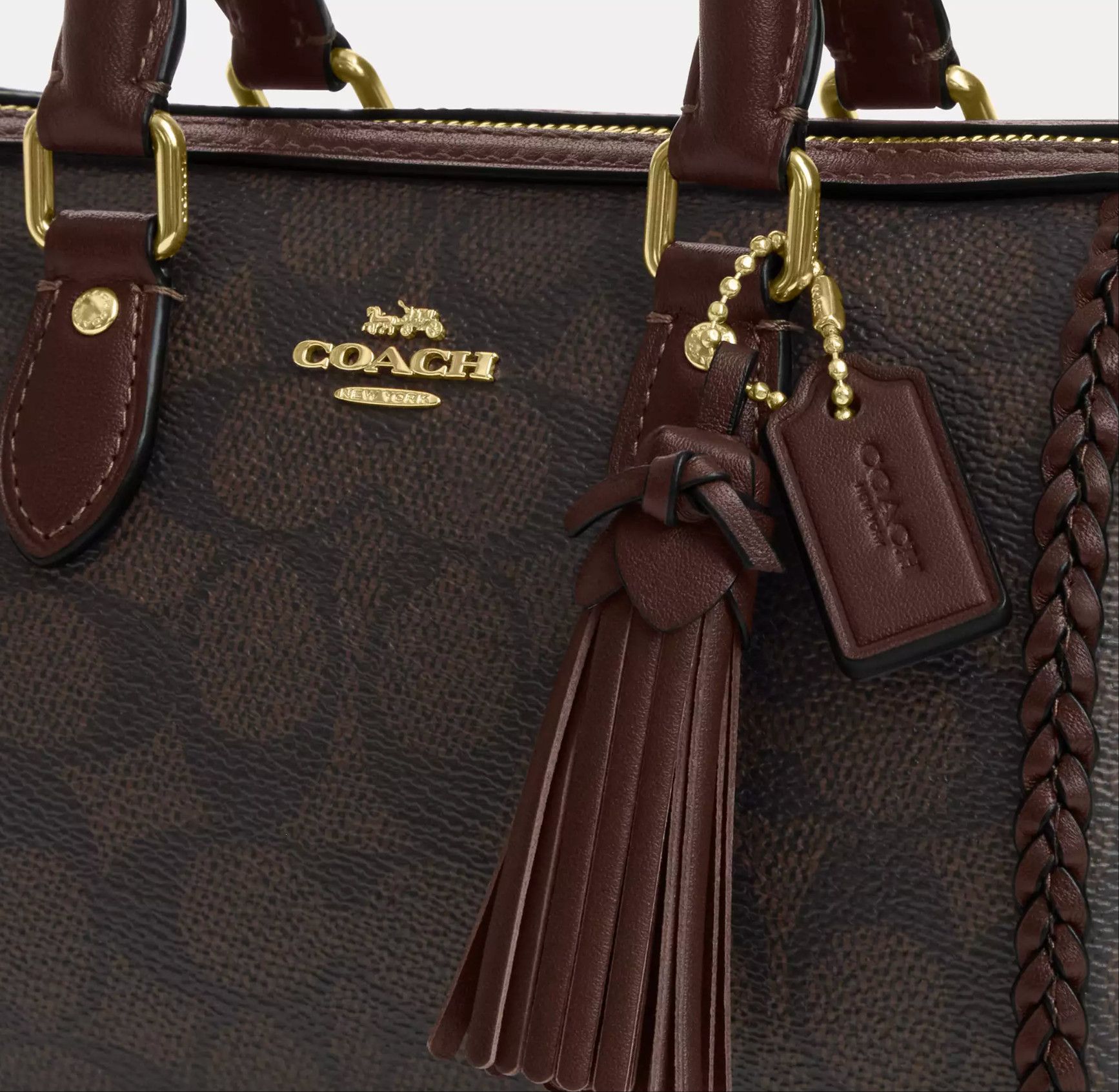 Coach Mini Rowan Crossbody Bag In Signature Canvas With Fringe Size ONE SIZE - 14 Thumbnail