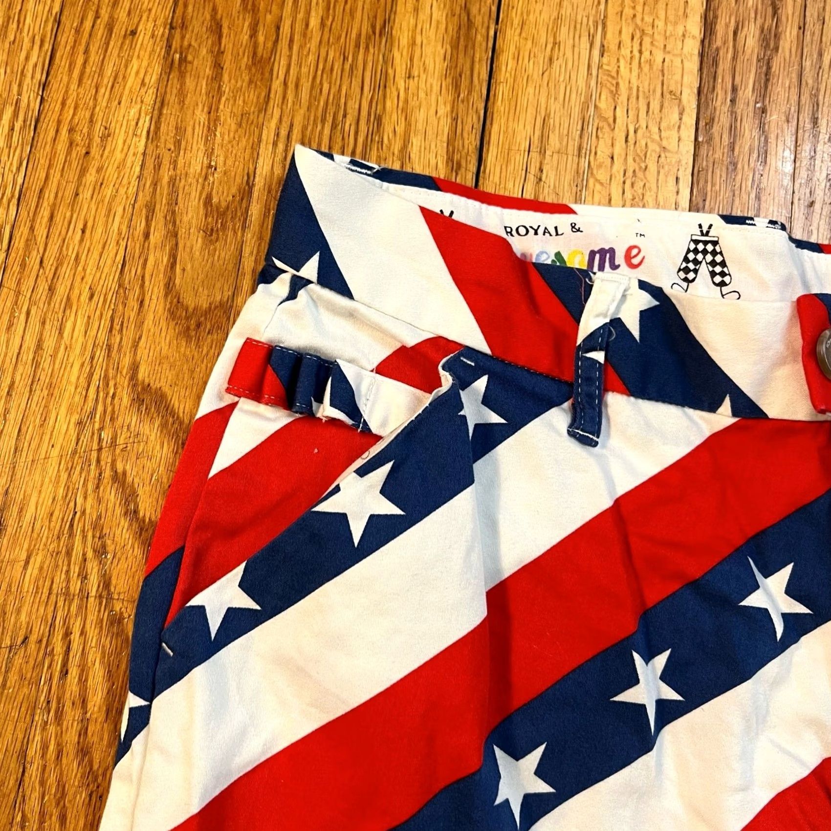 Vintage Royal & Awesome Golf Shorts Mens 32 Bermuda Regular Red White Blue American Flag Men Size US 32 / EU 48 - 2 Thumbnail