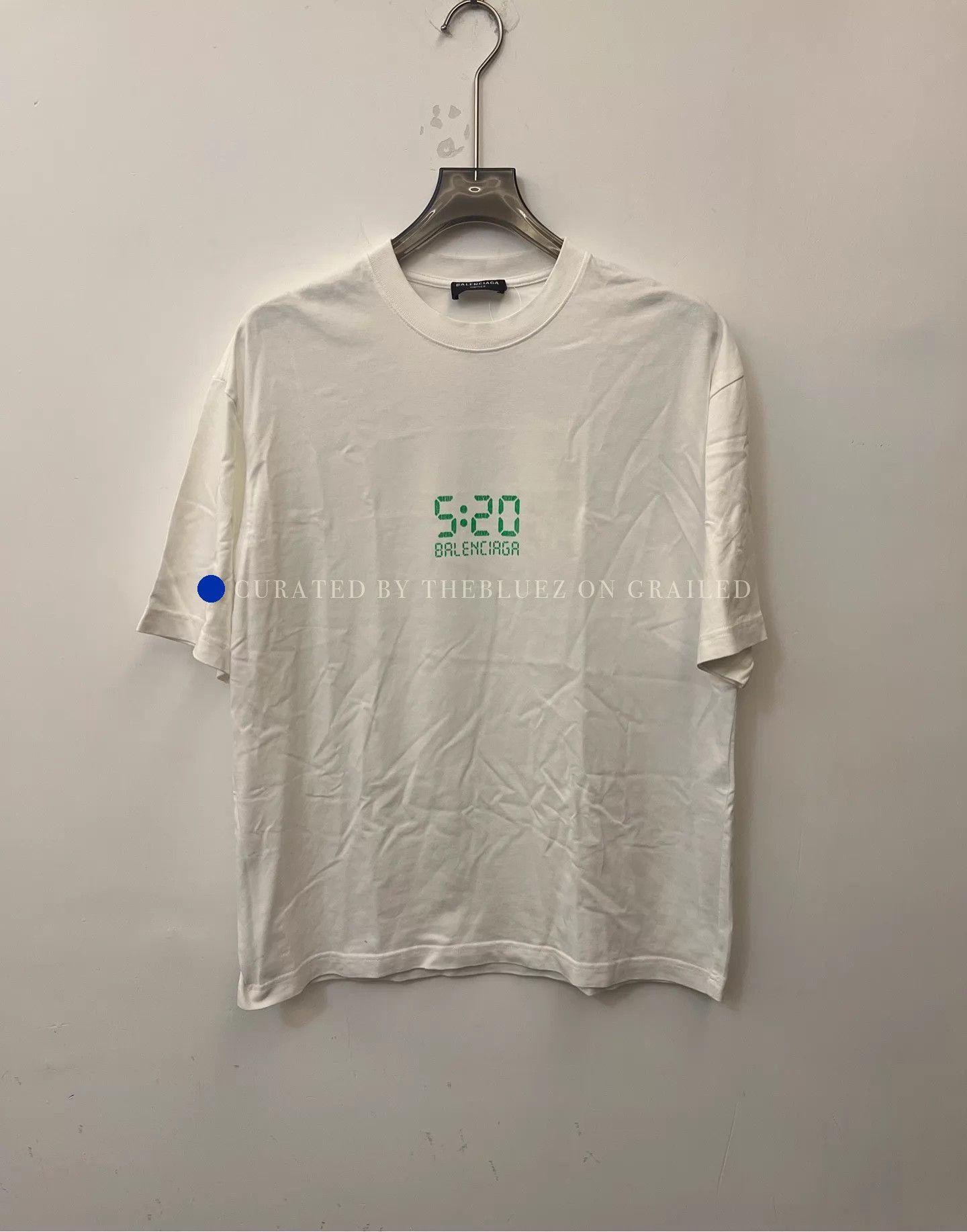 Balenciaga Digital Print Crew Neck T-Shirt in White Size US XS / EU 42 / 0 - 1 Thumbnail