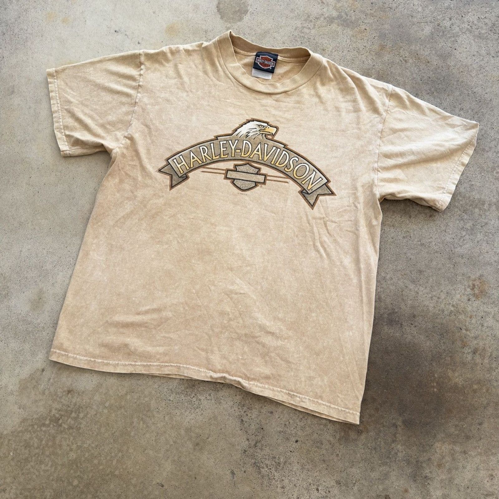 Harley Davidson Harley Faded Beige Logo Shirt ERD Grunge Chrome WCC Biker Size US L / EU 52-54 / 3 - 7 Thumbnail