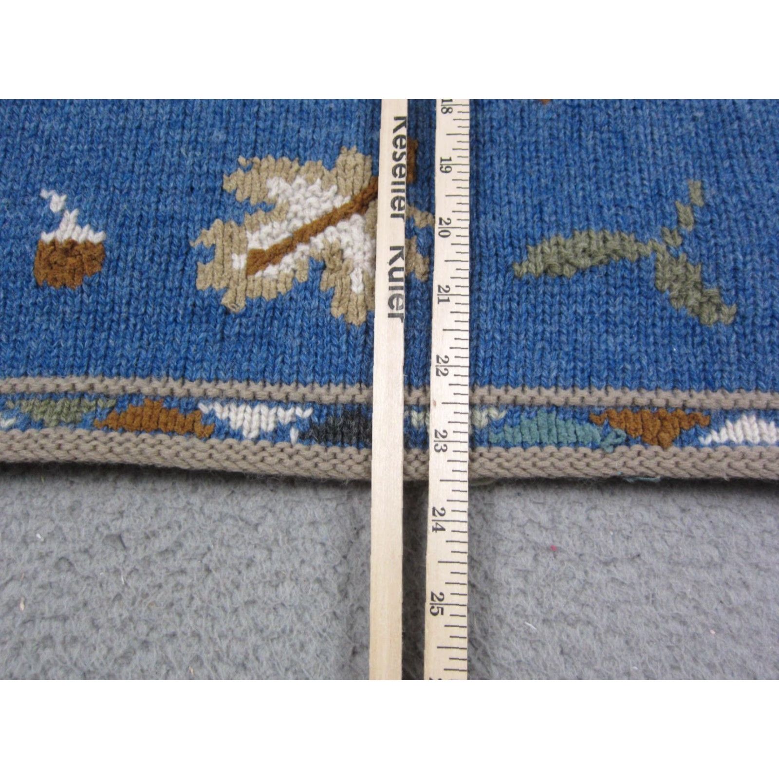 Vintage VINTAGE Nomadic Traders Sweater Womens Medium Blue Nordic Leaf Wool Knit 90s Pullover Crew Neck Open-Knit Size M / US 6-8 / IT 42-44 - 7 Thumbnail