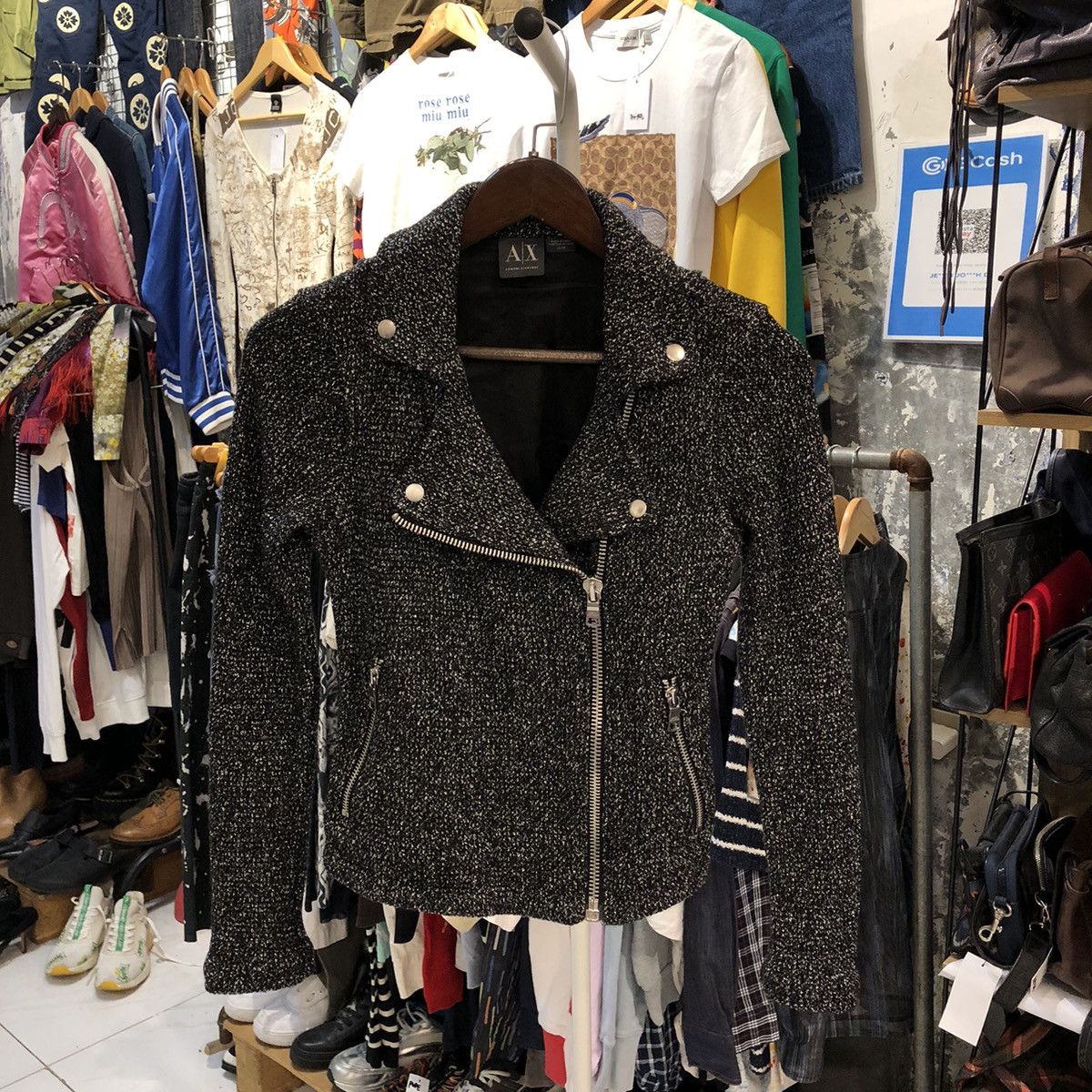 Armani Exchange × Designer Armani Exchange Biker Jacket Size XS / US 0-2 / IT 36-38 - 1 Thumbnail