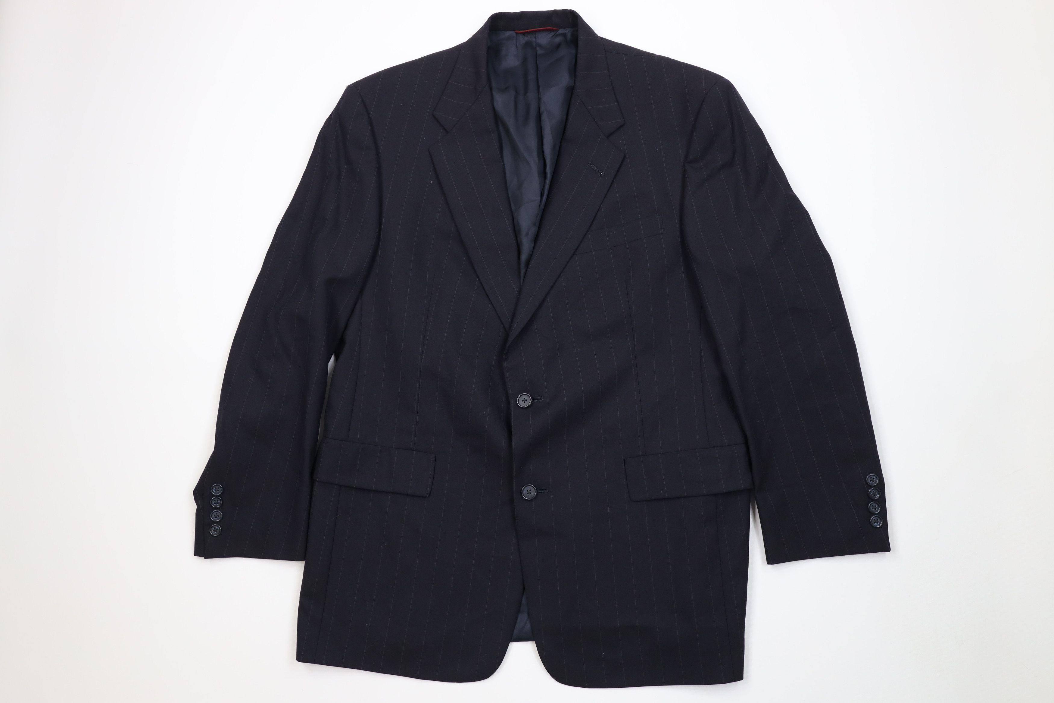 Vintage 90s Streetwear 2 Piece Super 100s Wool Striped Suit