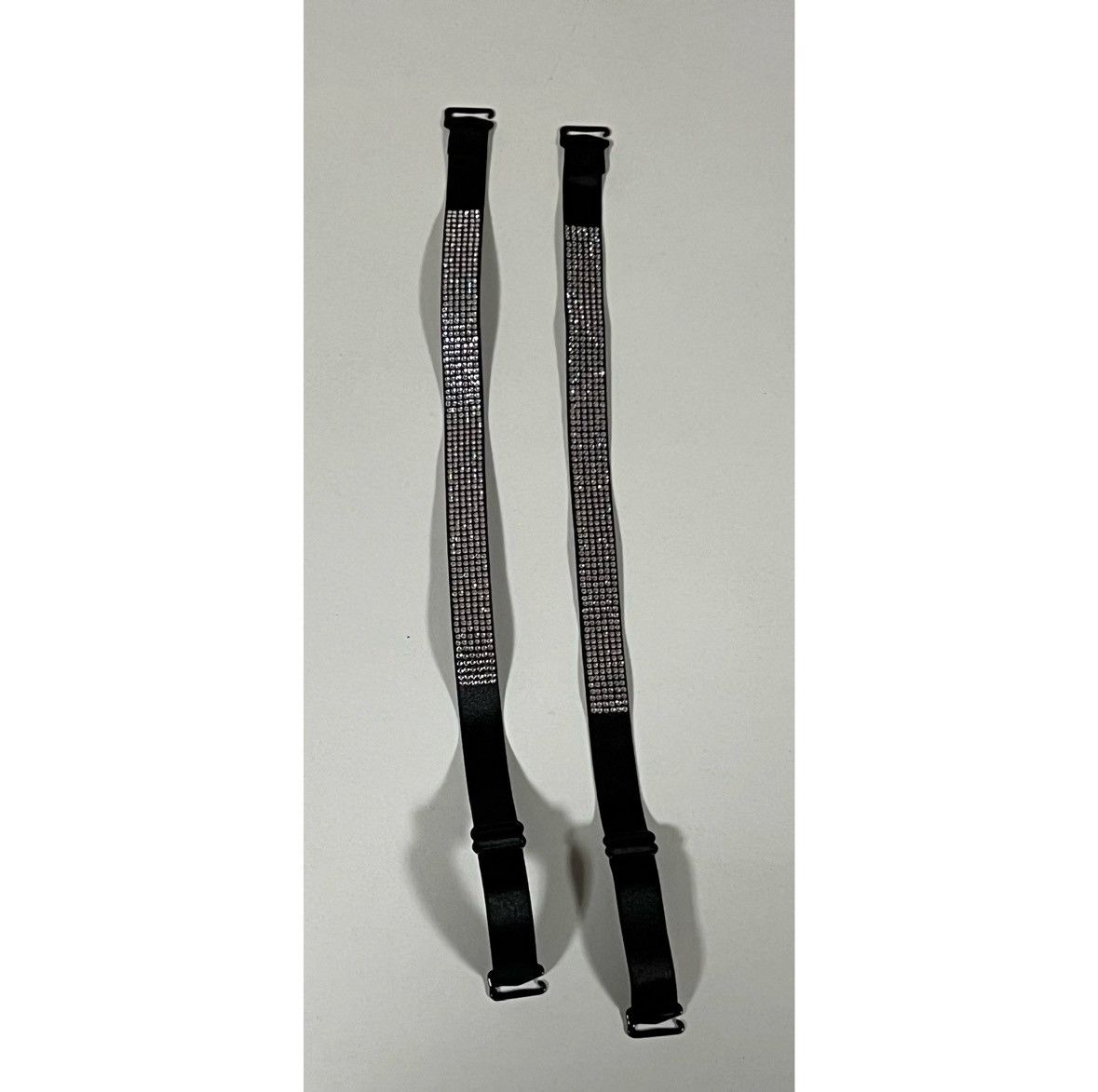 Vintage Black Diamond Bra Straps Hosiery Lingerie Matching Pair Set💎 Size ONE SIZE - 2 Thumbnail