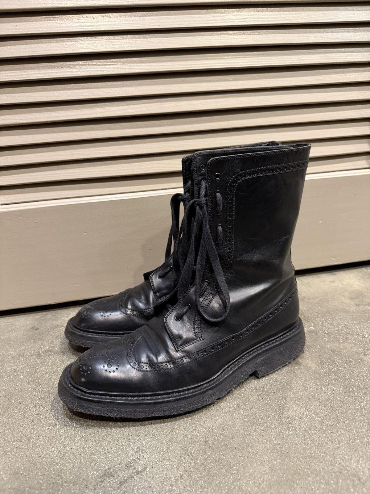 Dior AW07 Patterned Navigate Combat Boots 44 Size US 12 / EU 45 - 3 Thumbnail