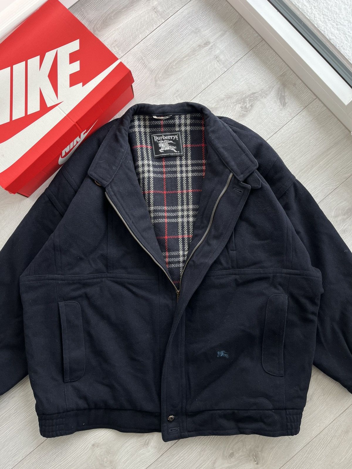 Burberry Burberrys Vintage Wool Bomber 90s Size US XL / EU 56 / 4 - 3 Thumbnail