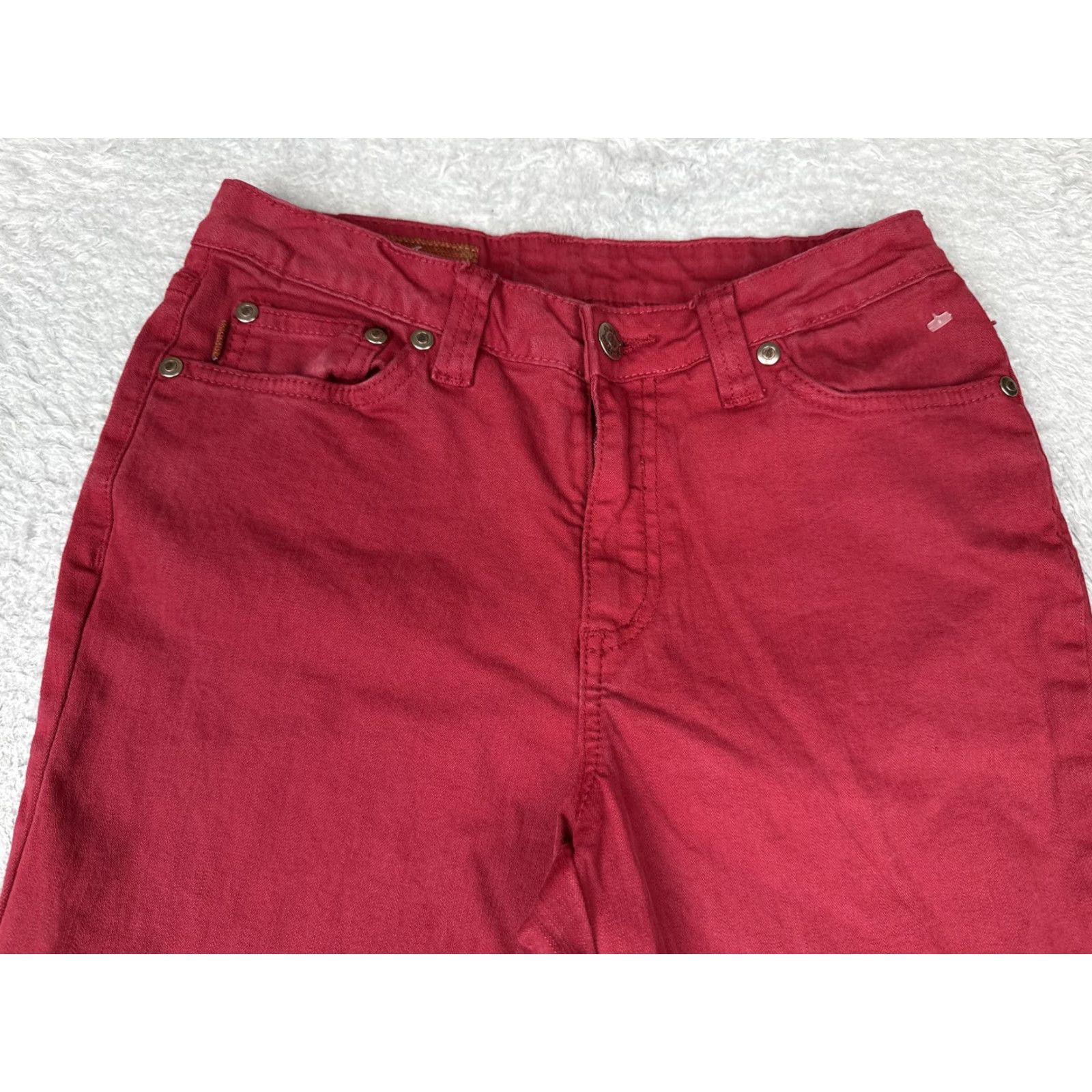 Denime Mu Jeans Womens Jeans Bootcut Red 4 Mid Rise Stretch Denim 31 Inseam 5-Pocket Size 27" / US 4 / IT 40 - 4 Thumbnail
