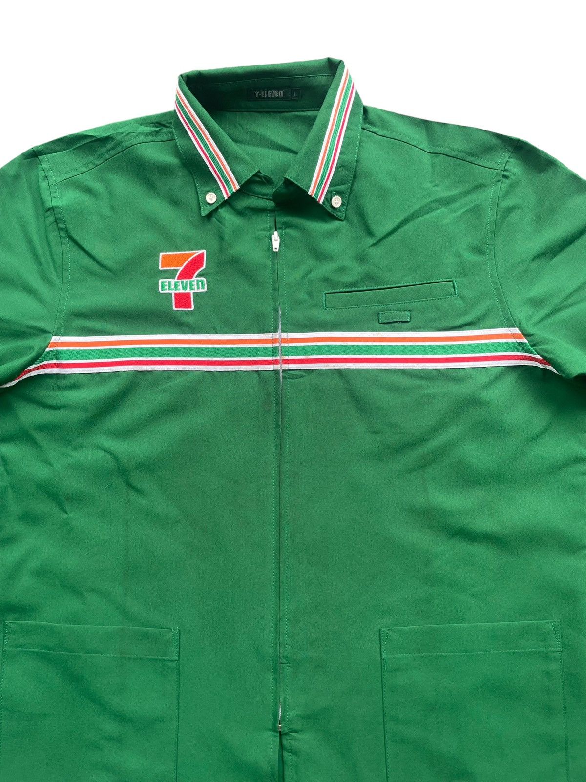 Japanese Brand 7 Eleven Short Sleave Work Shirt Size US L / EU 52-54 / 3 - 7 Thumbnail
