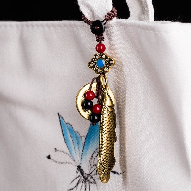 Other Lucky Fish Keyring Car Keychain Brass Hanging Charms Size ONE SIZE - 2 Thumbnail