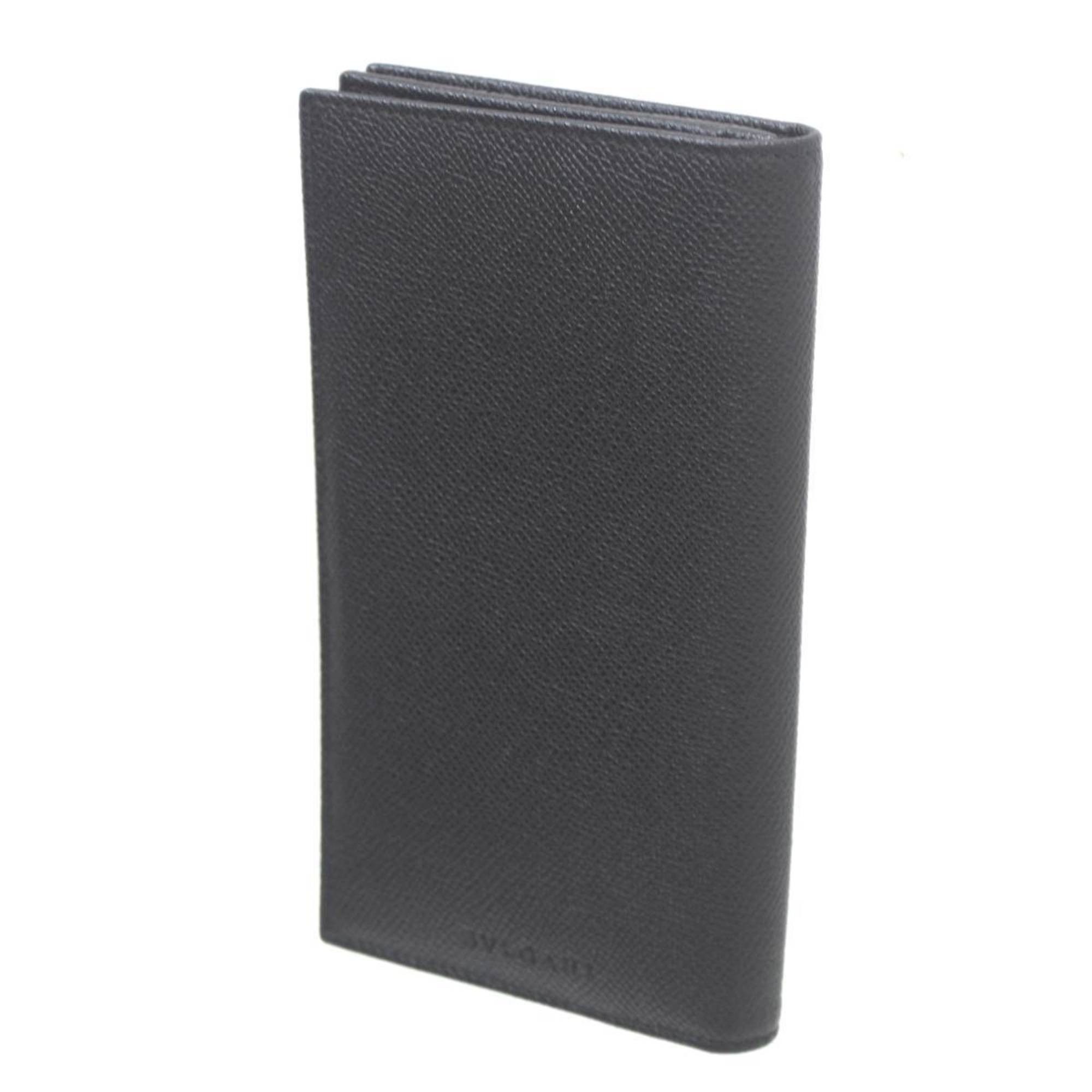 BVLGARI Bulgari Bi-fold Long Wallet Leather Black 2721361 Y