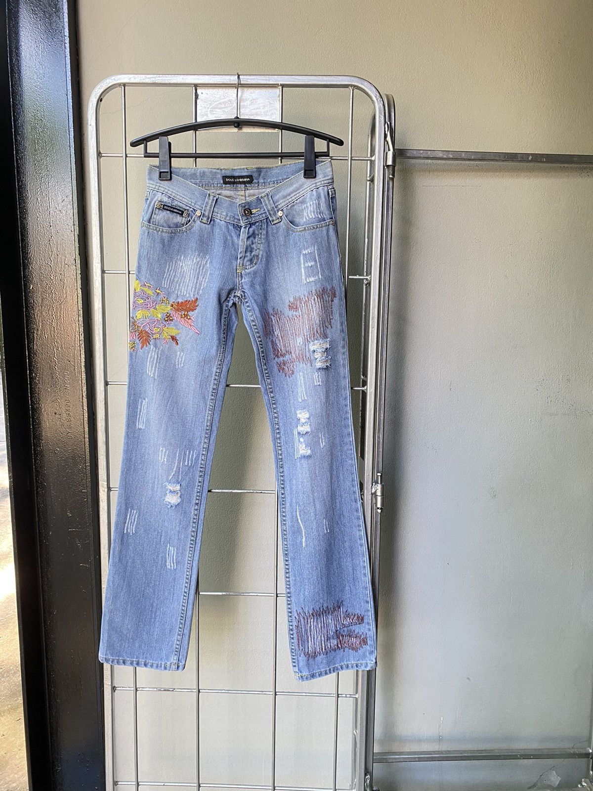 Dolce & Gabbana Dolce & Gabbana Y2K embroidery denim jeans Size 29" - 15 Thumbnail