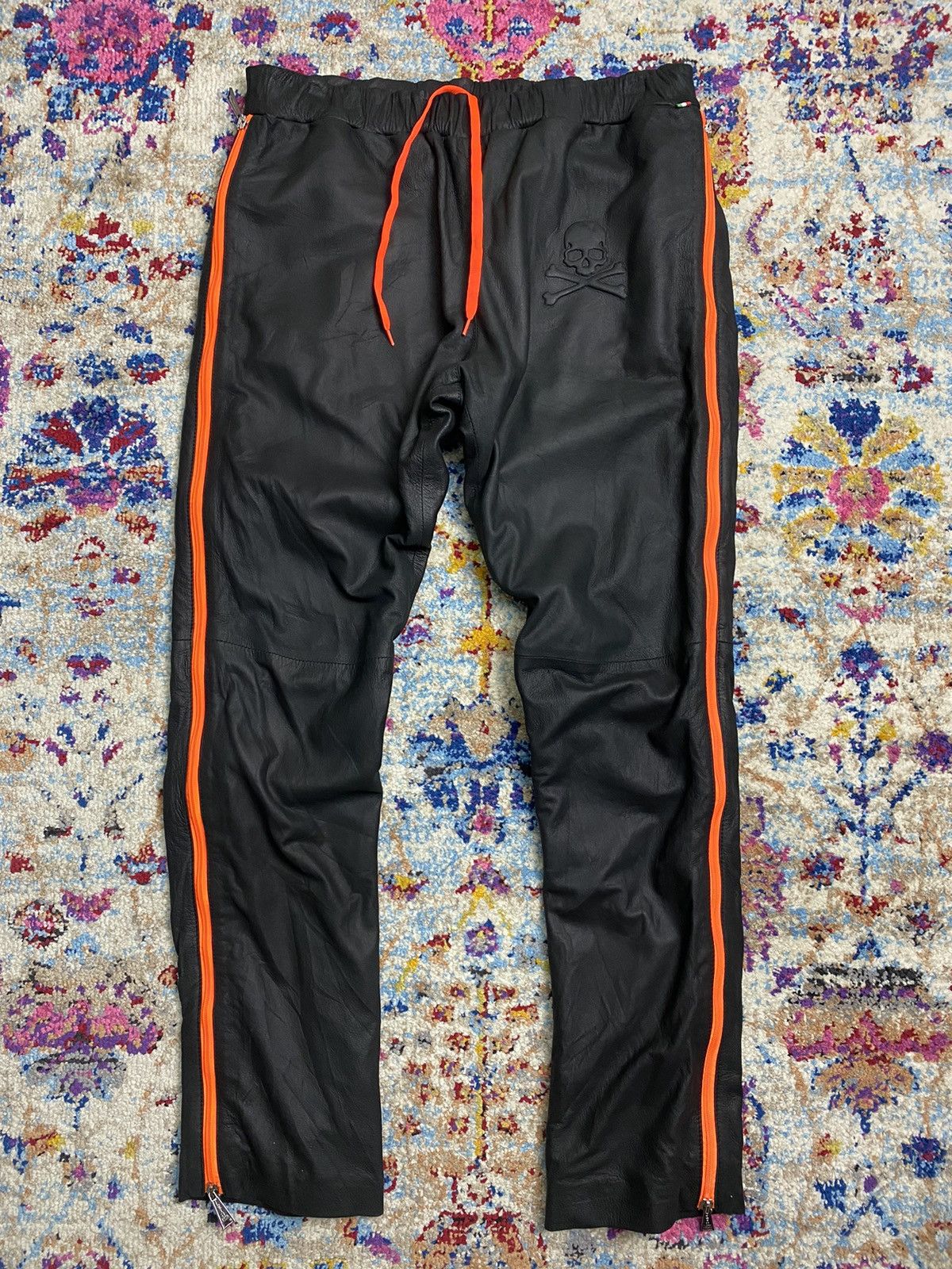 Philipp Plein Mens Leather Trouser Pants