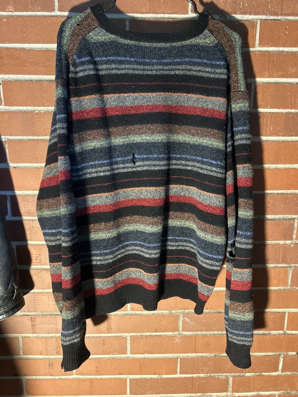 Geoffrey B. Small × Vintage Vintage Thrashed 100% Lambswool Sweater Size US L / EU 52-54 / 3 - 2 Thumbnail