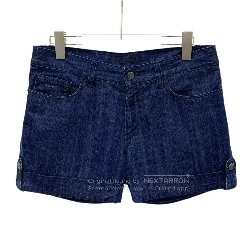 Prada Prada Dark blue cotton casual denim shorts Size 25" / US 0 / IT 36 - 1 Thumbnail