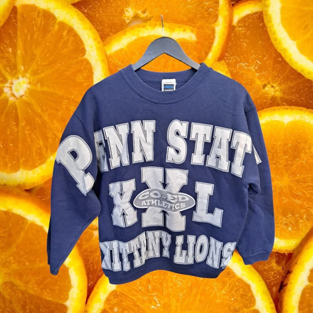 Other Deco Tex Men's Vintage 90's Text Printed Blue Long Sleeve Sw Size US M / EU 48-50 / 2 - 1 Thumbnail